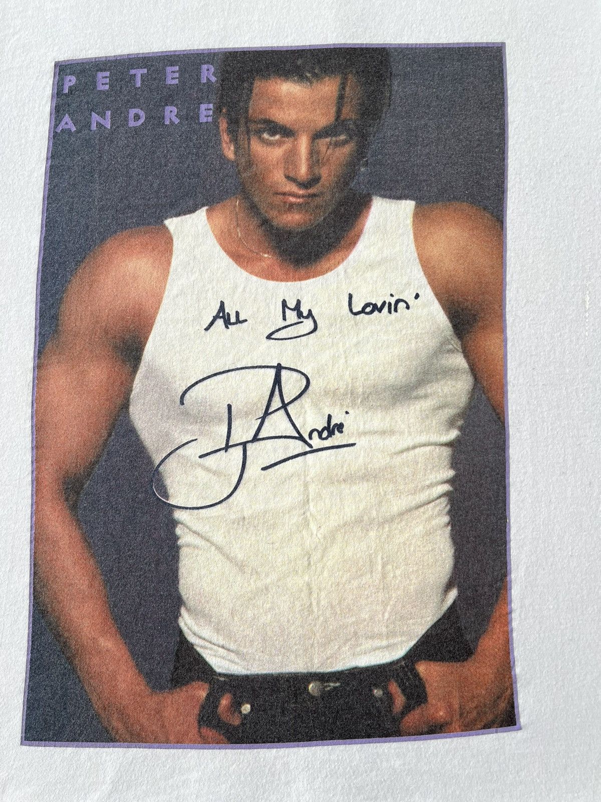 Band Tees Vintage 90s Peter Andre Pop Music White T-shirt Size US M / EU 48-50 / 2 - 4 Thumbnail