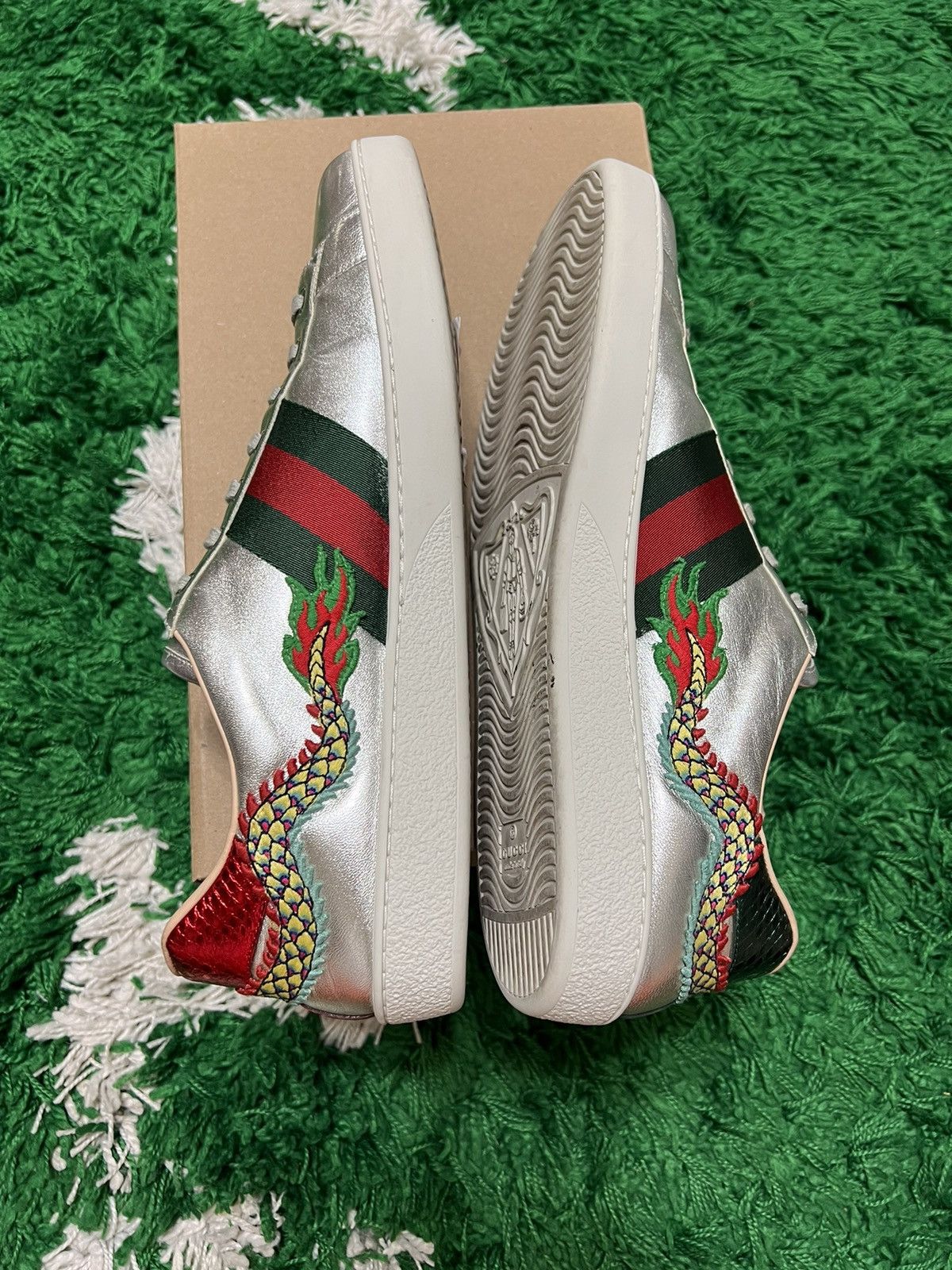 Gucci Gucci Ace Silver Dragon Size US 13 / EU 46 - 7 Thumbnail