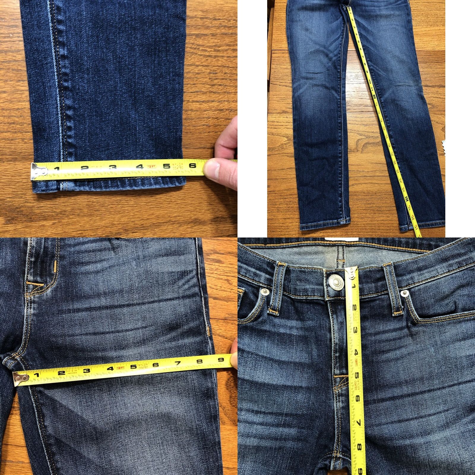 Hudson Hudson Tally Womens Jeans Skinny Crop 26 Inseam Medium Blue Denim 5-Pocket Logo Embroidered Zipper Rise 8in Slim Regular Cotton Blend USA Vintage: No Size 26" / US 2 / IT 38 - 8 Thumbnail