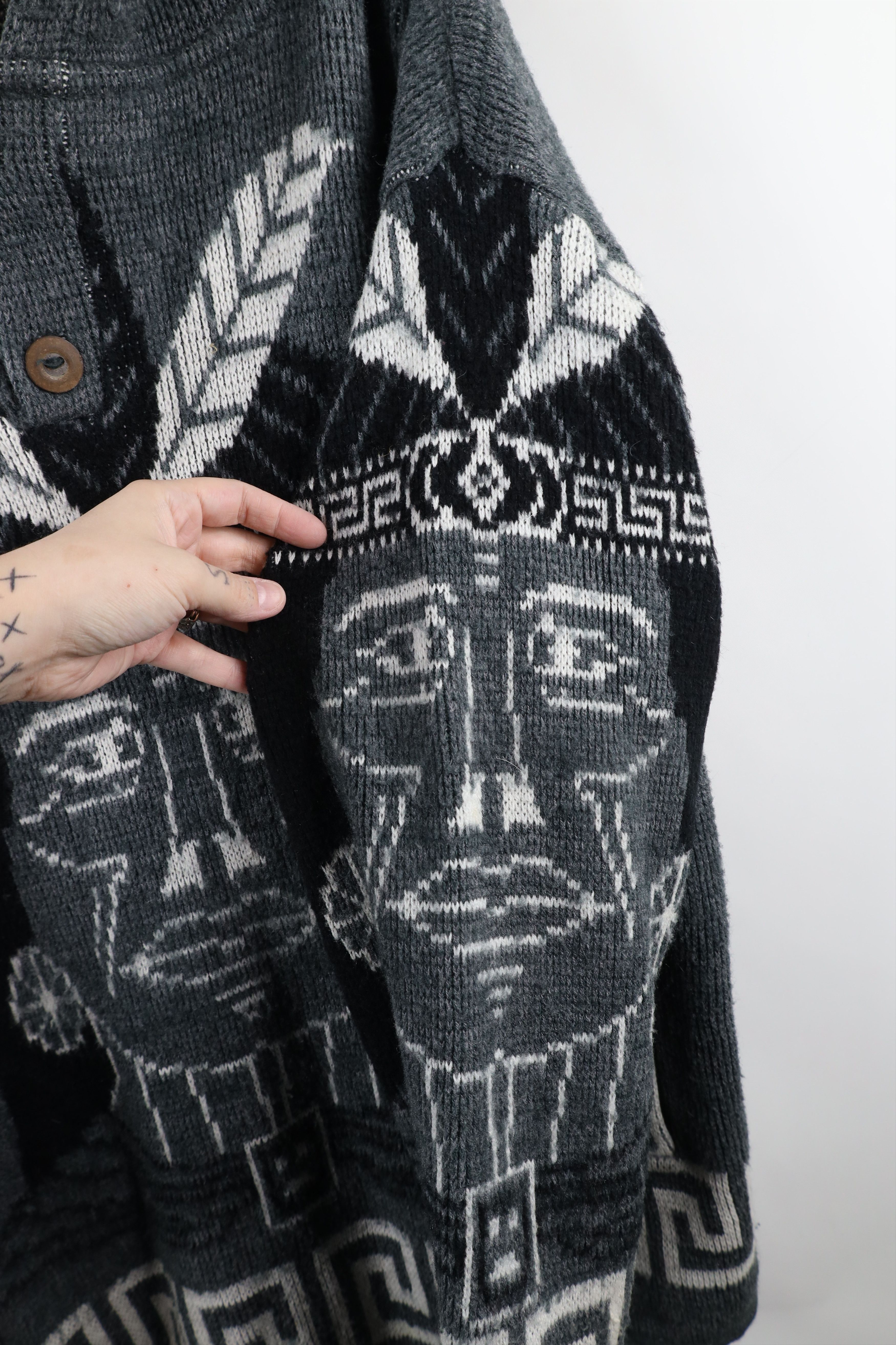 Vintage Vintage 90s Streetwear Tribal Warrior All Over Print Hoodie Size US XXL / EU 58 / 5 - 5 Thumbnail