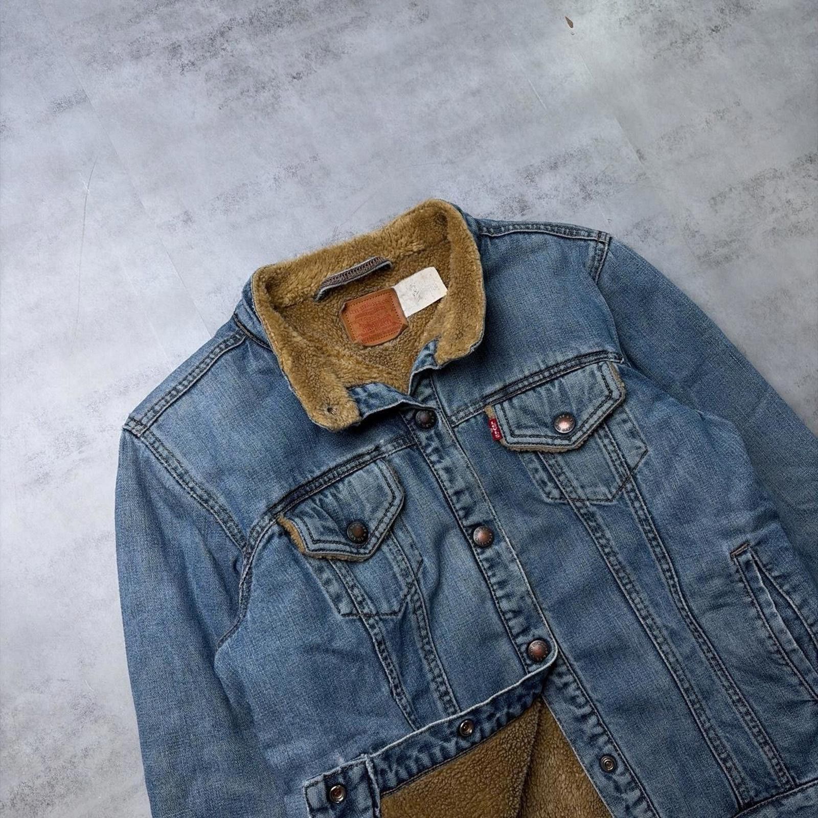 Levi's Vintage Blue Levi’s Sherpa Lined Denim Trucker Faux Jacket Size M / US 6-8 / IT 42-44 - 5 Thumbnail