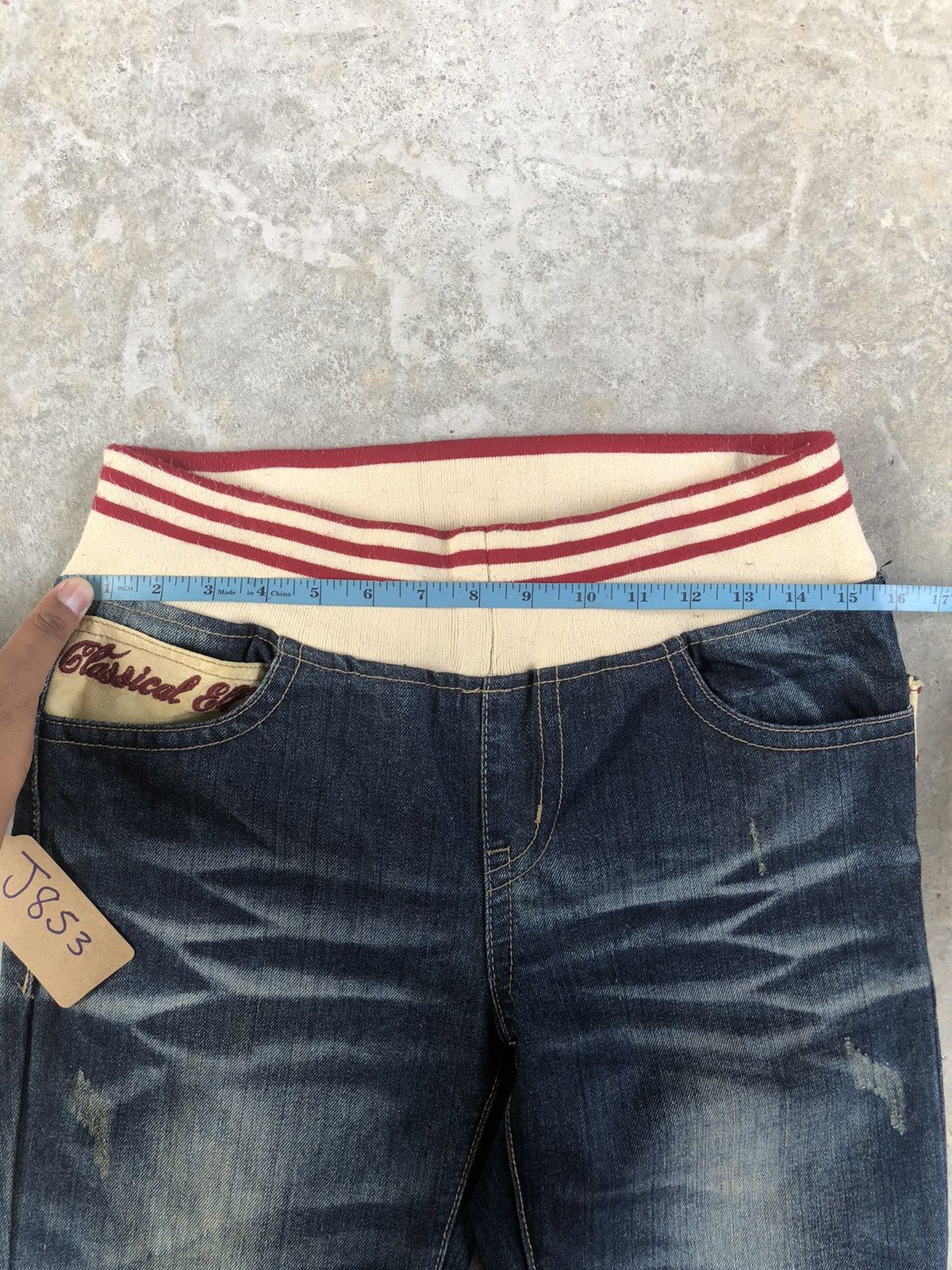 Japanese Brand Japanese Classical elf Distressed Jeans Embroidered Size US 31 - 16 Thumbnail