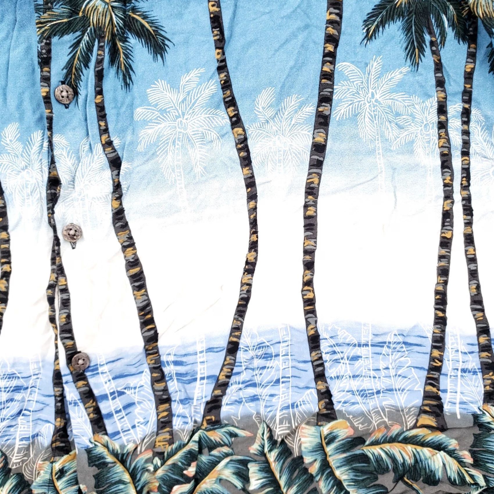 Vintage Batik Bay Shirt Mens XL Black Hawaiian Camp Palm Tree Short Sleeve Button-Up Size US XL / EU 56 / 4 - 4 Thumbnail