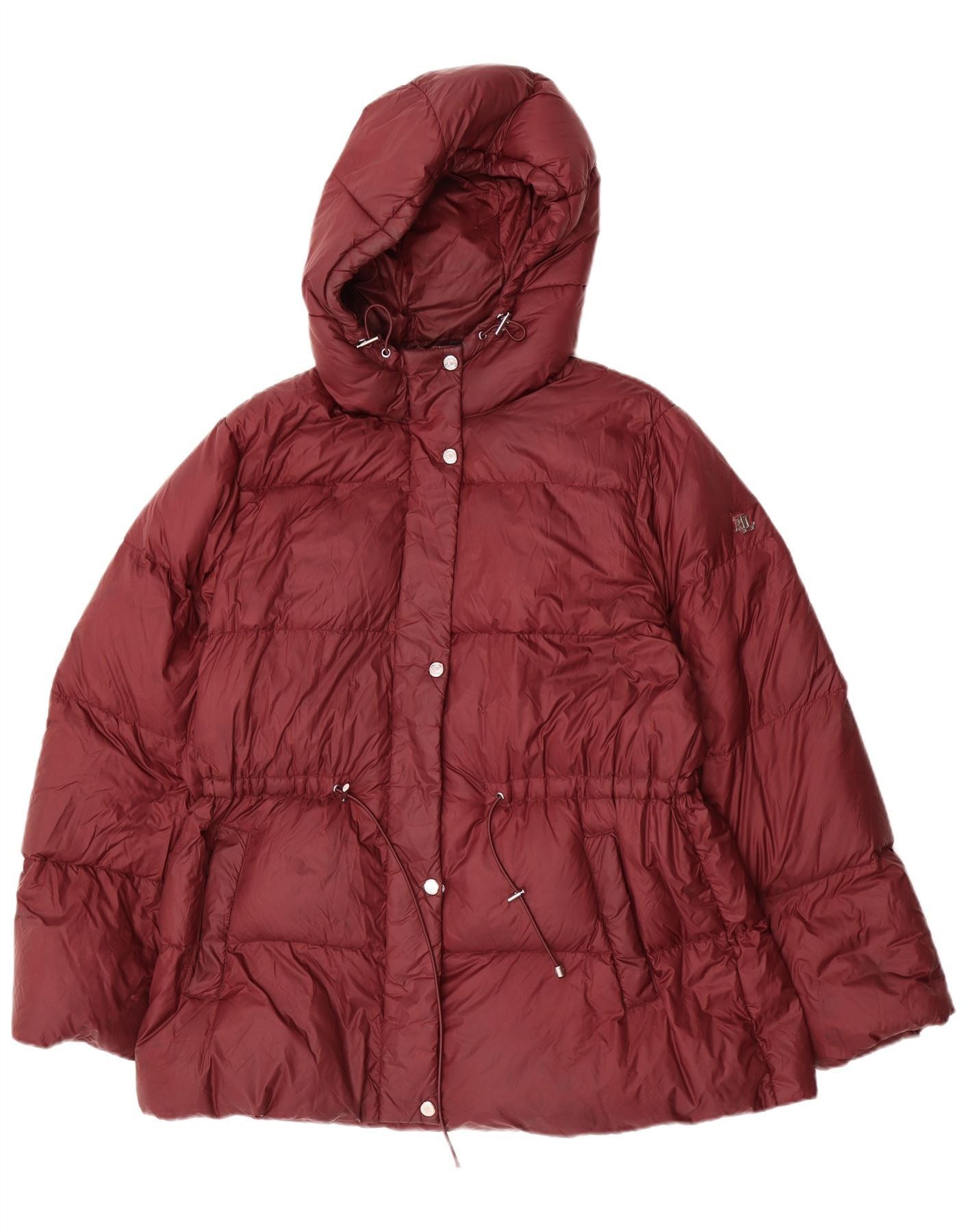 Ralph Lauren Womens Loose Fit Hooded Padded Jacket UK 16 Large Burgundy Size XL / US 12-14 / IT 48-50 - 1 Thumbnail