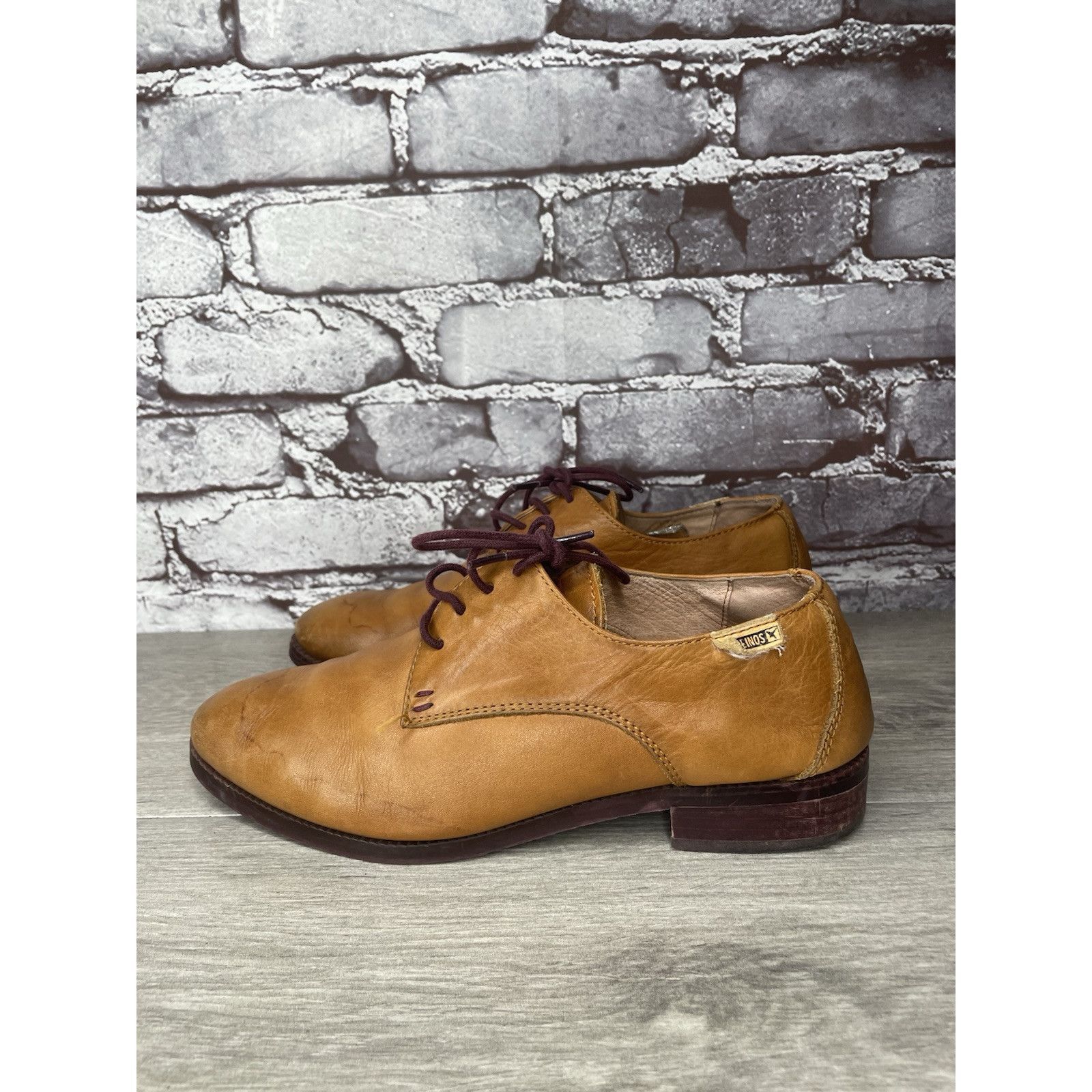 Other Pikolinos Brown Leather Lace Up Plain Oxfords Shoes Women Sz Size US 7.5 / IT 37.5 - 11 Thumbnail