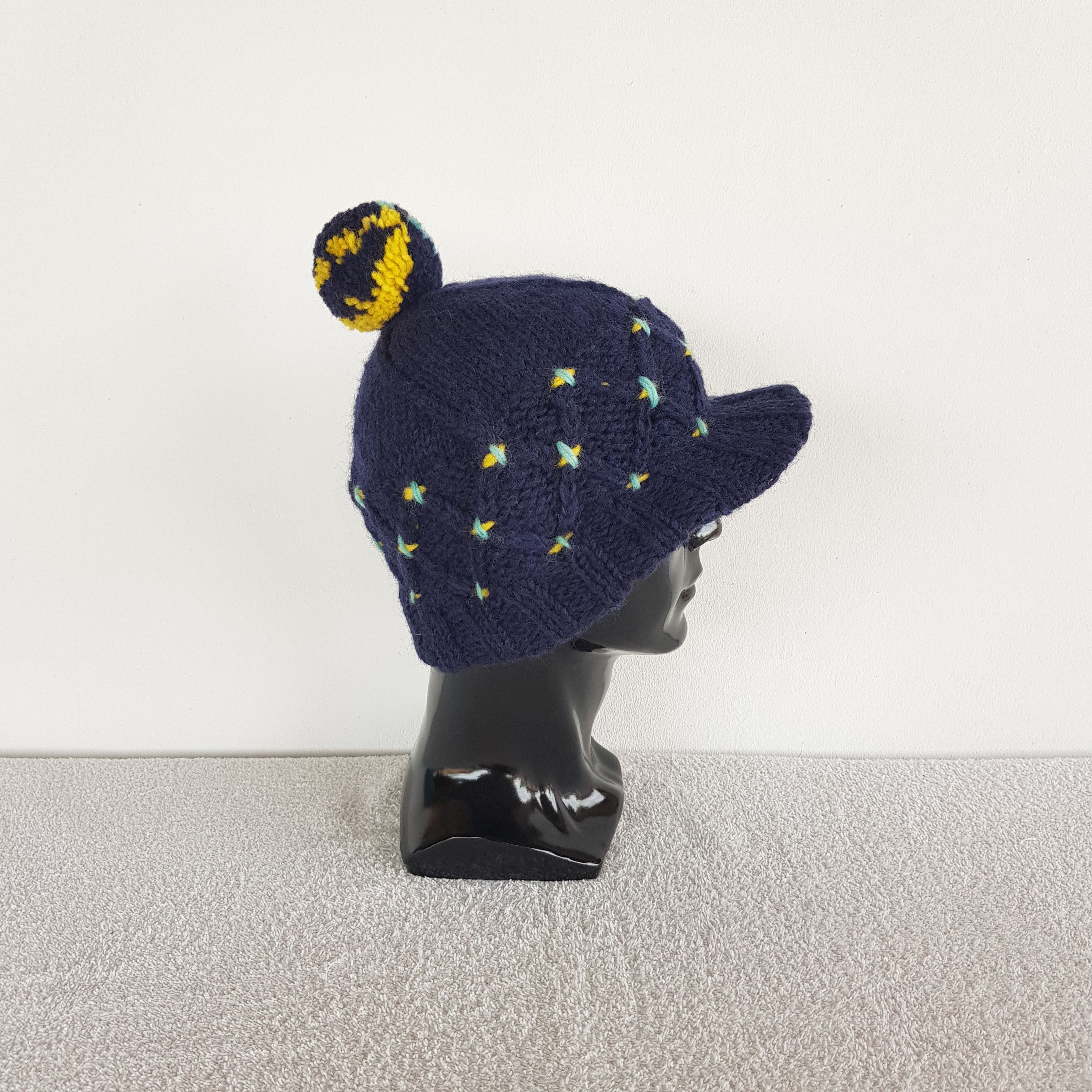Homespun Knitwear Vintage Japanese Beanie Isle Ribbed Knit Brim Snow Caps Hat. Size ONE SIZE - 3 Thumbnail