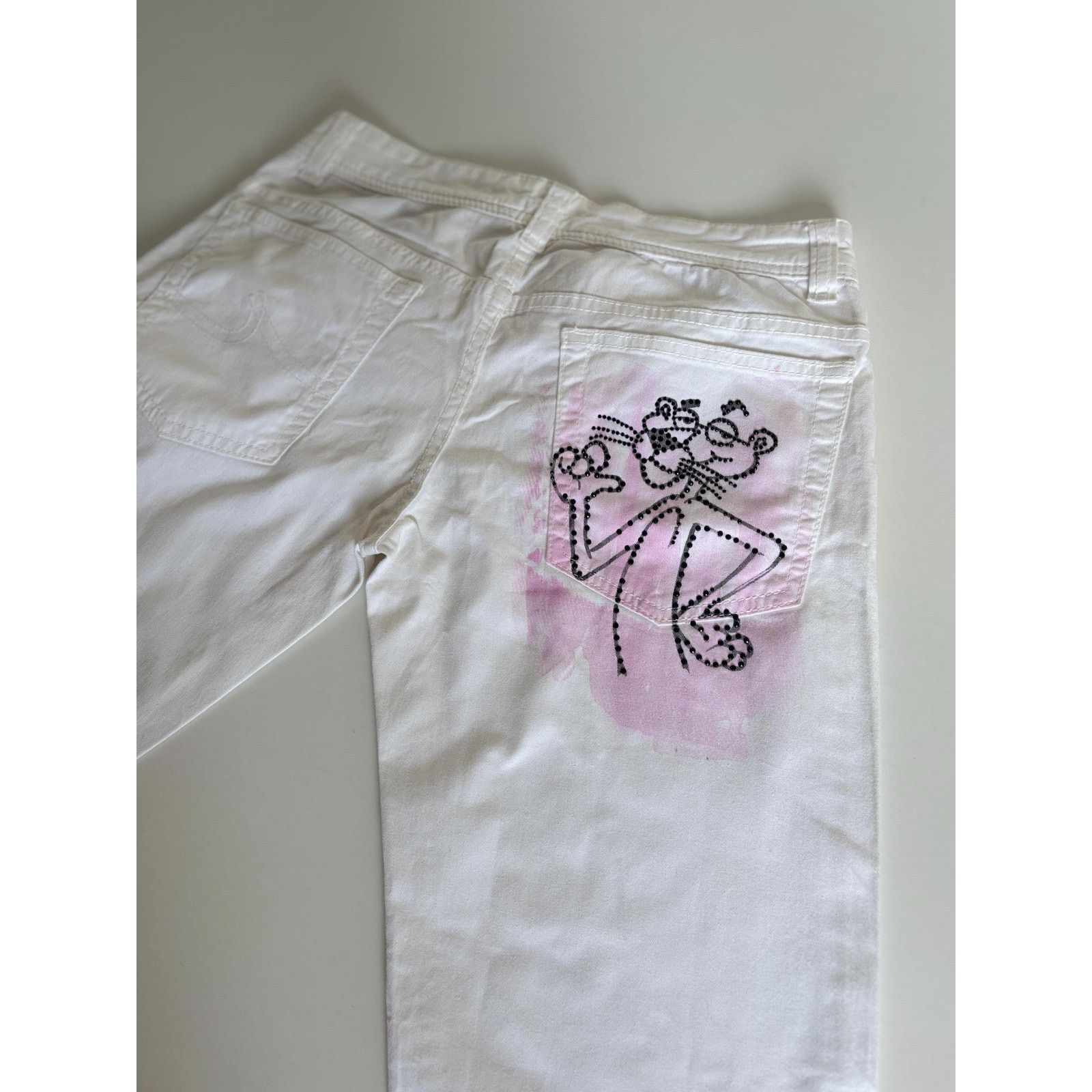 Iceberg Iceberg Pink Panther White Jeans Italy Y2K Cartoon Graphic Size US 28 / EU 44 - 1 Thumbnail