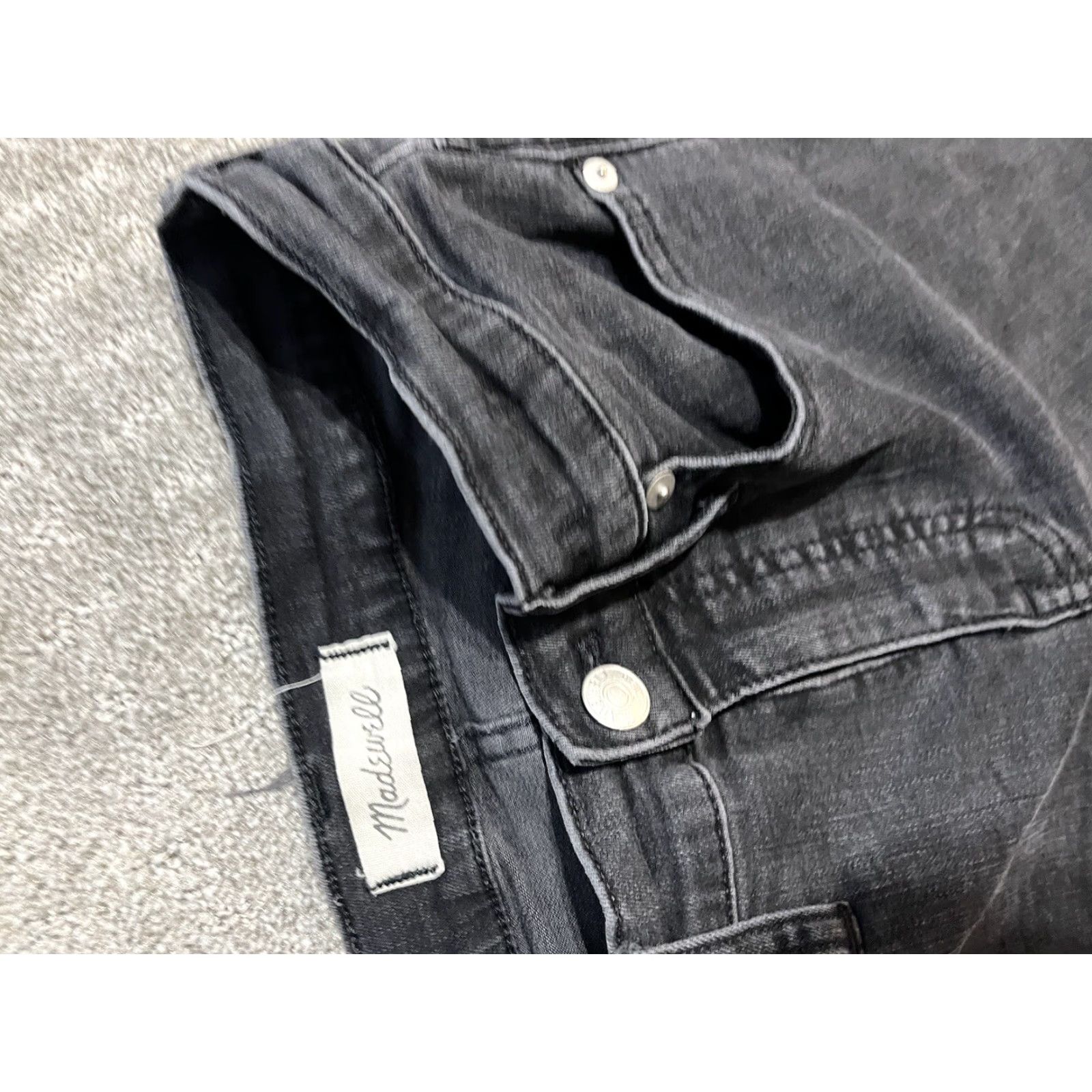 Madewell Madewell Womens 9" High Rise Skinny Slim Jeans Black Stretch Dark Wash Denim 26 Size 26" / US 2 / IT 38 - 5 Thumbnail