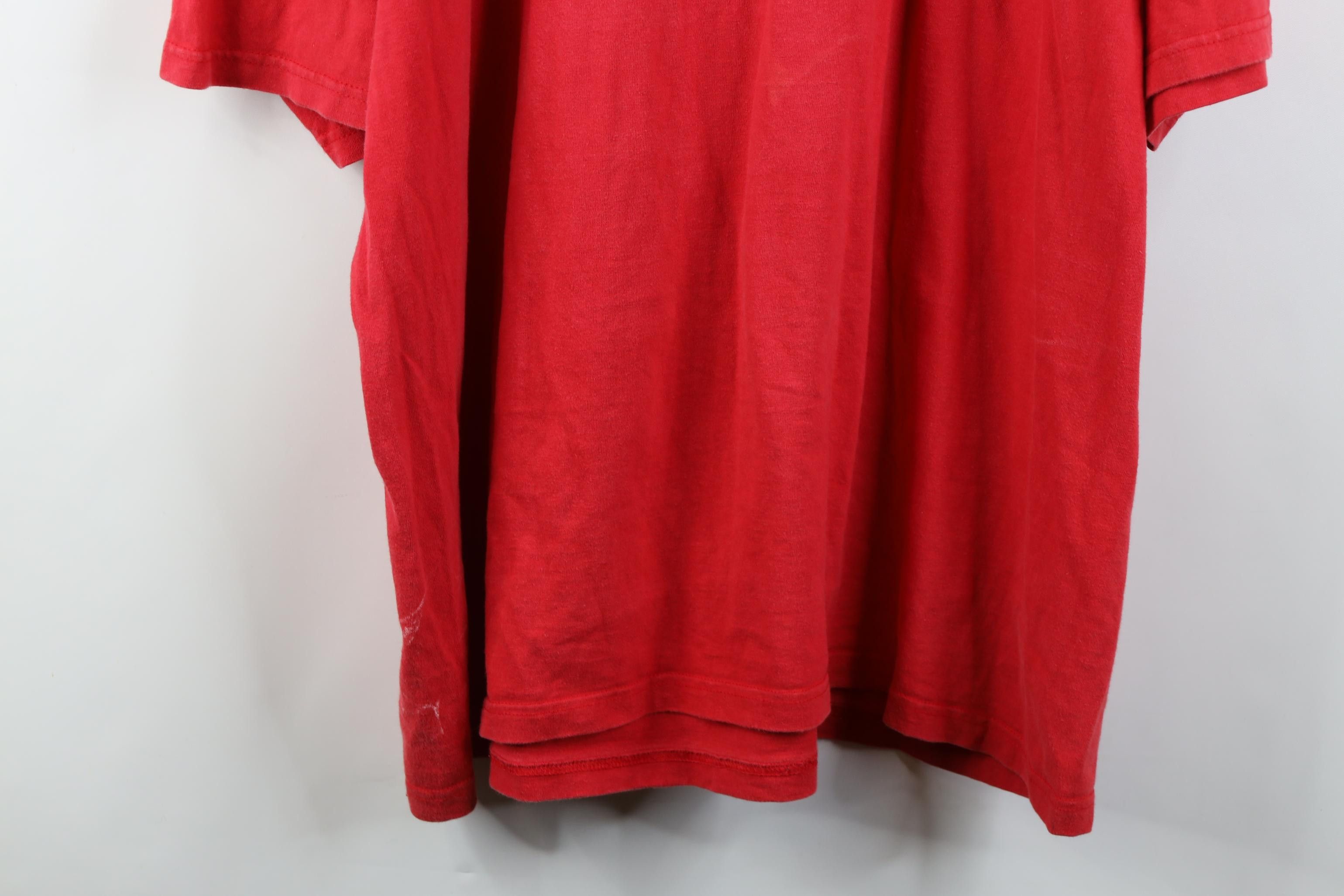 Vintage Vintage 90s Streetwear Blank Heavyweight Cotton T-Shirt Red Size US XXL / EU 58 / 5 - 17 Thumbnail