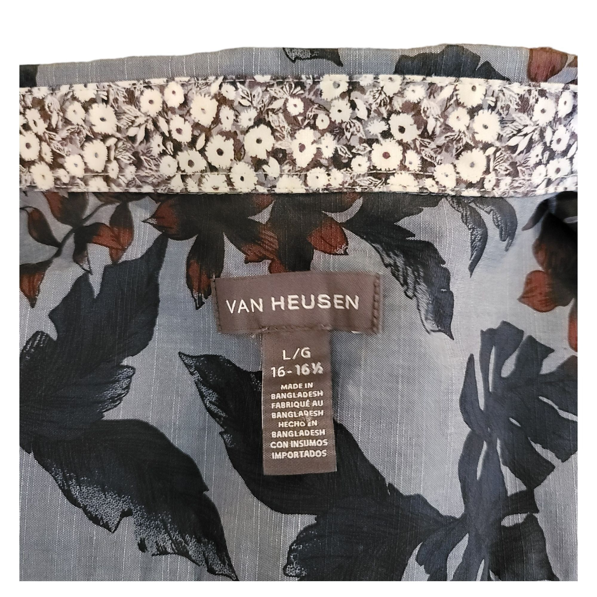 Van Heusen Van Heusen Blue Hawaiian Shirt Mens Short Sleeve Large 16/16 Size US L / EU 52-54 / 3 - 4 Thumbnail