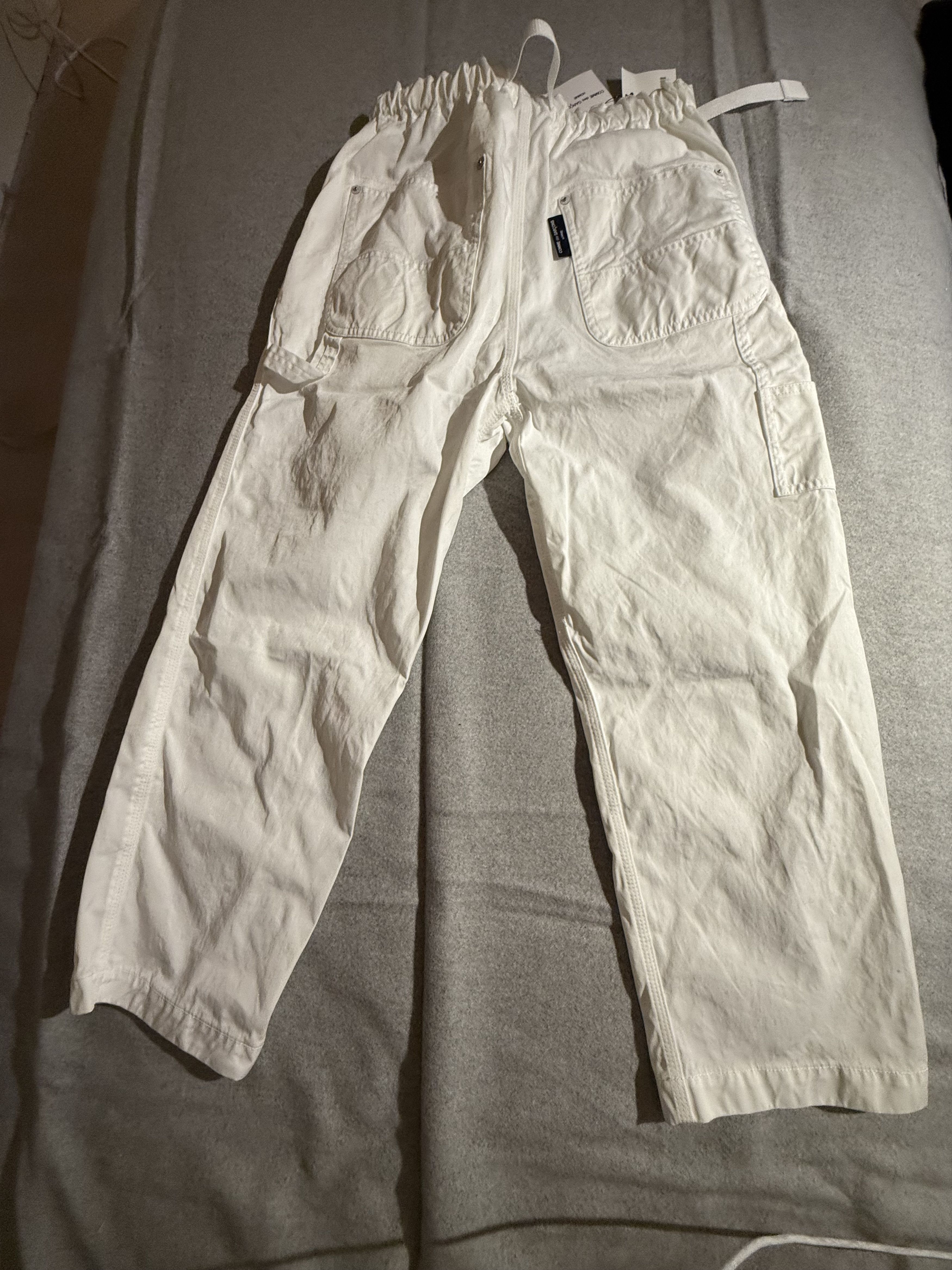 Comme des Garcons Homme Elastic casual pants in white Size US 29 - 3 Thumbnail