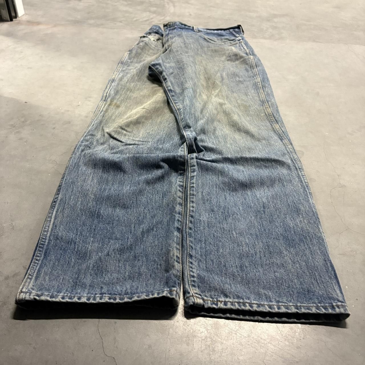 Japanese Brand × Vintage Crazy Vintage Y2K/2000s Baggy Medium Wash RedHead Denim Jeans! Size US 40 / EU 56 - 3 Thumbnail