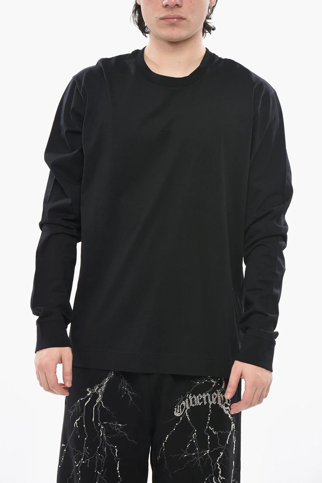 og1mm0326 Cotton Crewneck T-Shirt in Black