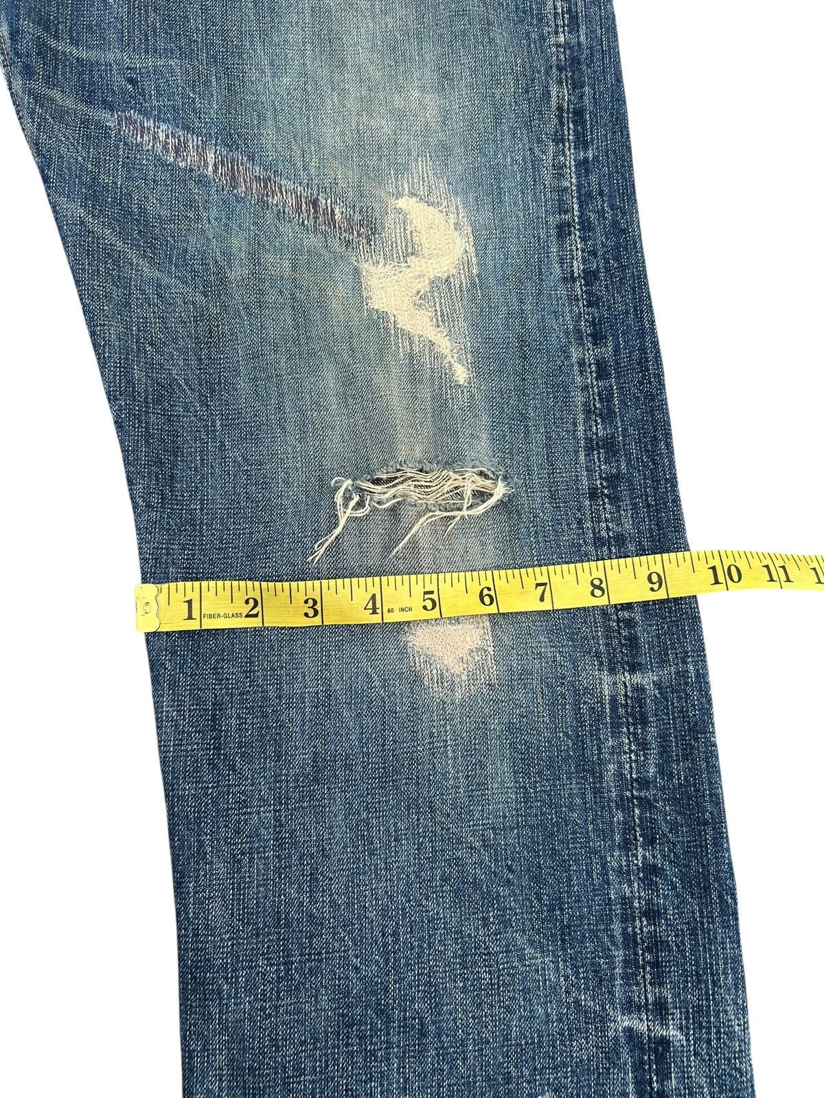 Kapital Vintage Japanese Brand Selvedge Distressed Repair Denim Jean Size US 33 - 24 Thumbnail