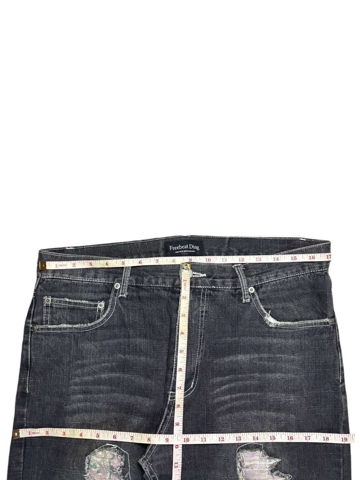 Japanese Brand Vintage Japanese Brand Painted Distressed Patch Flare Jeans Size US 34 / EU 50 - 12 Thumbnail