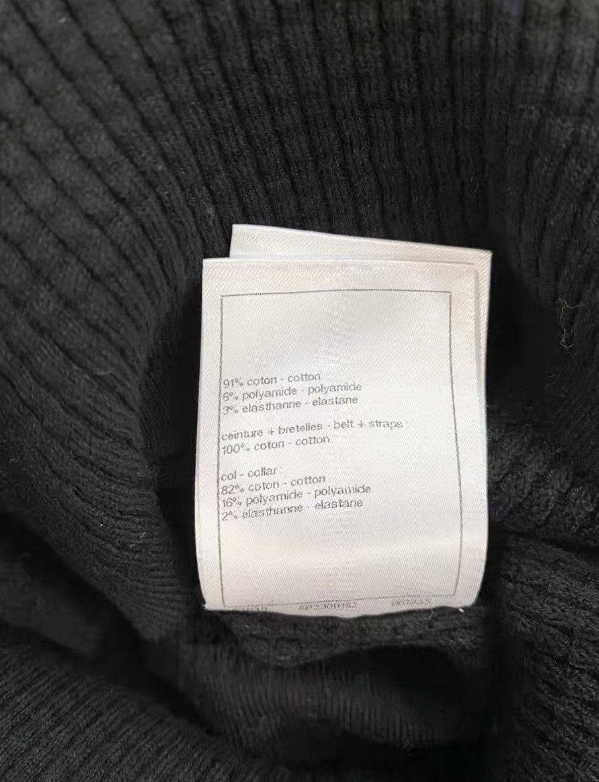 Chanel Chanel 24A Classic Black Waffle Knit Camisole Top J33 Size XXS / US 00 / IT 34 - 5 Thumbnail
