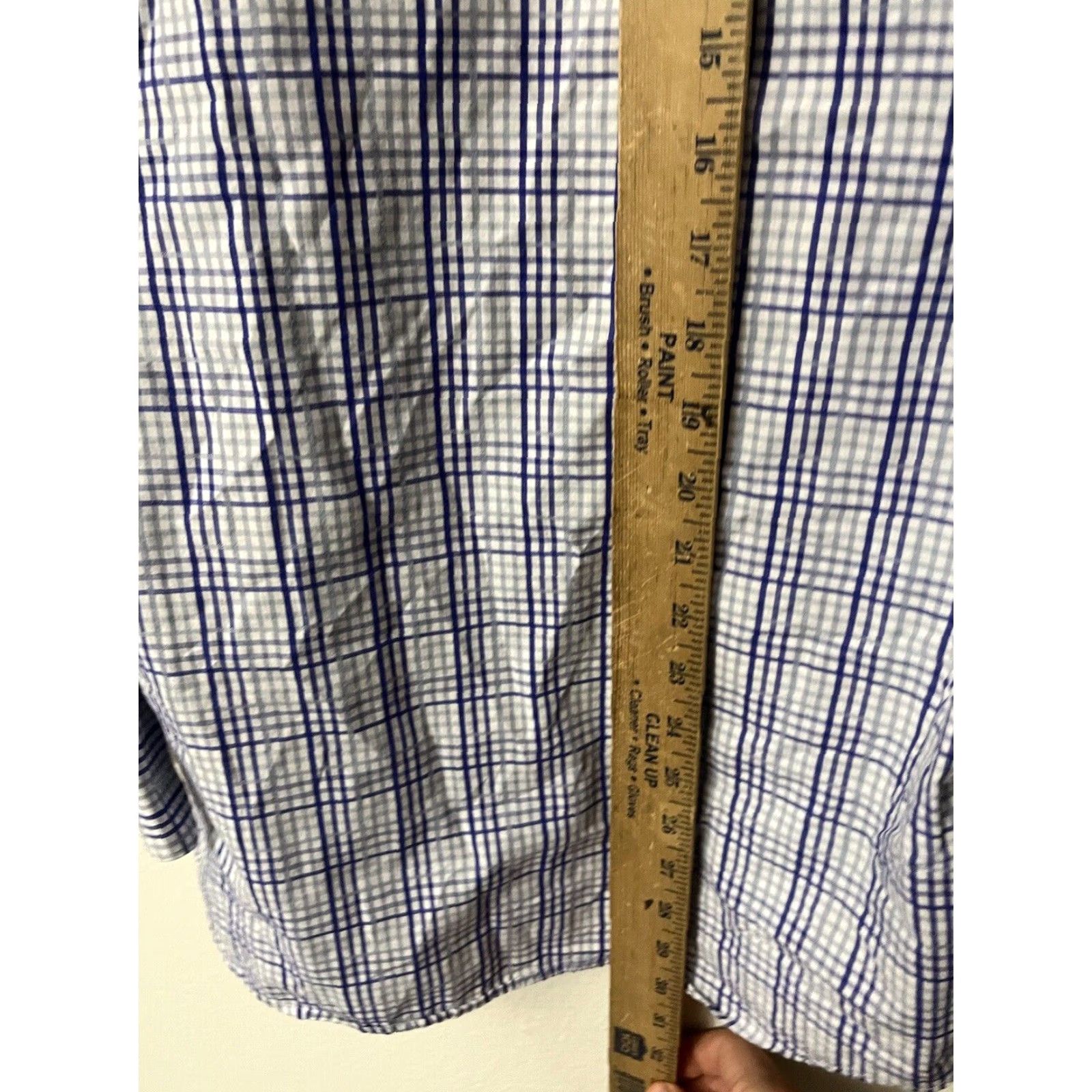 Perry Ellis Perry Ellis Slim Fit Button-Up Long Sleeve Blue Plaid Shirt 15.5 Mens Size US M / EU 48-50 / 2 - 4 Thumbnail