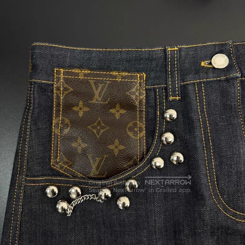 Louis Vuitton Louis Vuitton Washed dark blue presbyopic leather label st Size 37" - 7 Thumbnail