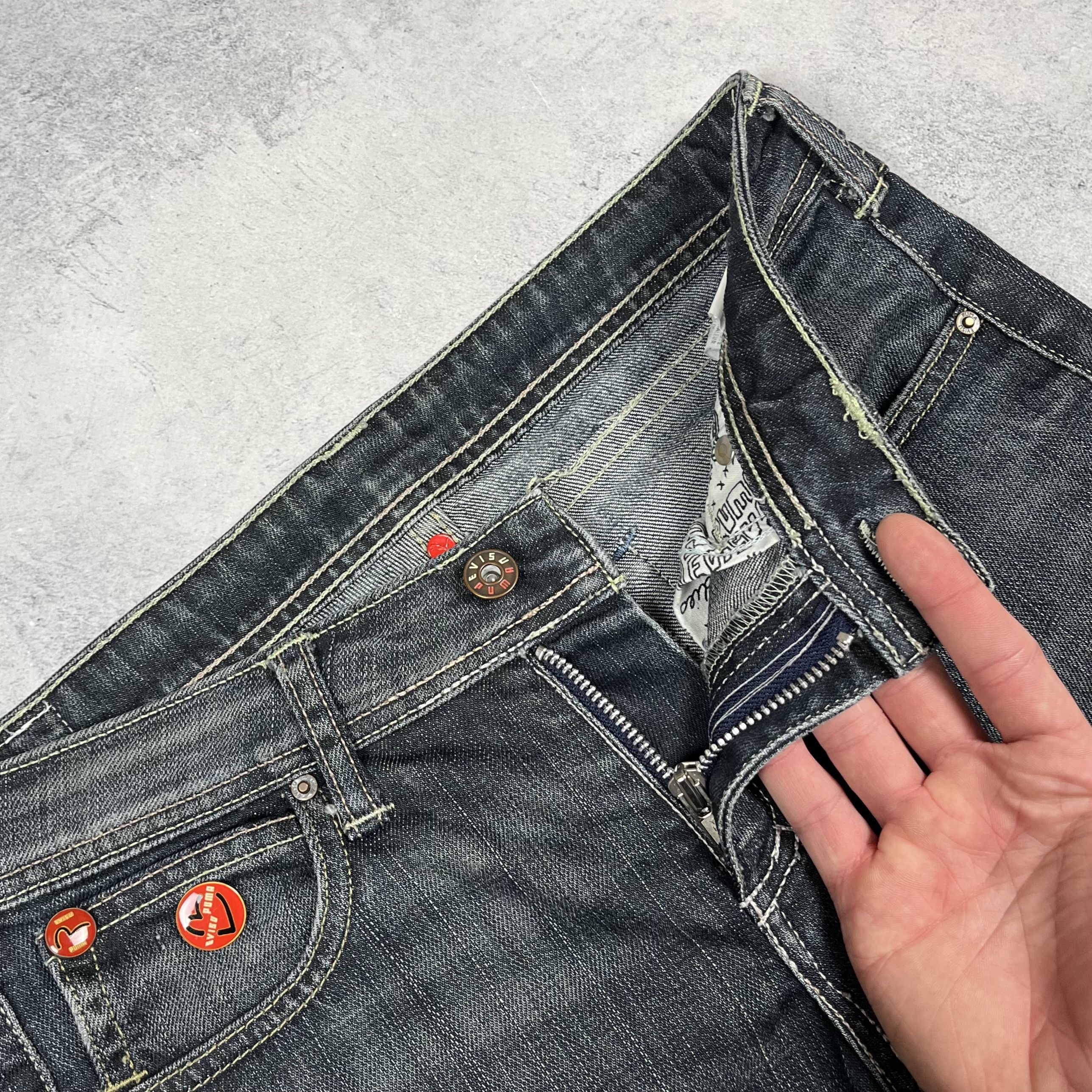 Evisu × Puma Vintage Evisu X Puma Y2K Low Rise Jeans Pants Size 29" - 19 Thumbnail