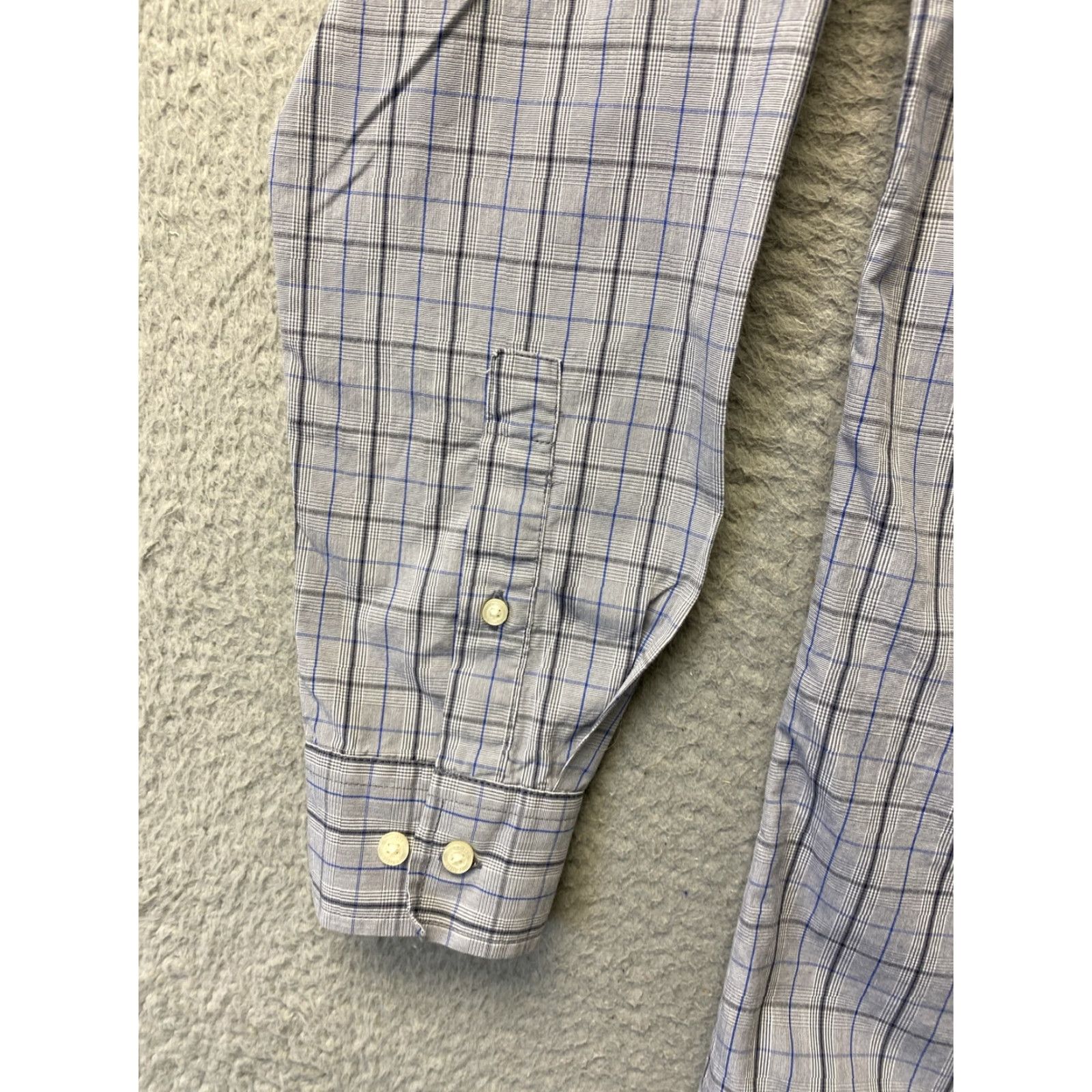 Vintage JACHS Dress Shirt Mens Large Gray Plaid Geometric Button Up Slim /80-88 Size 42R - 5 Thumbnail