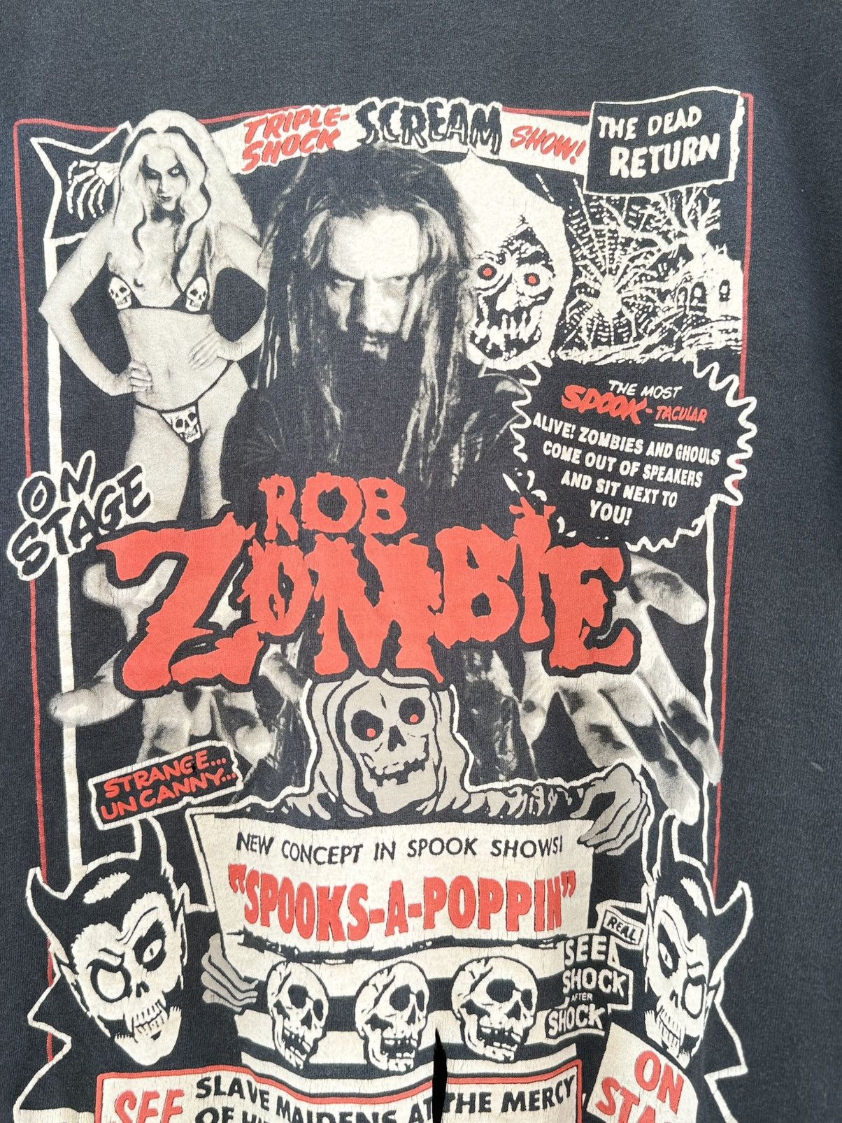 Band Tees Thrashed Vintage Rod Zombie Spook Panty Horror Faded Grunge Size US XL / EU 56 / 4 - 5 Thumbnail