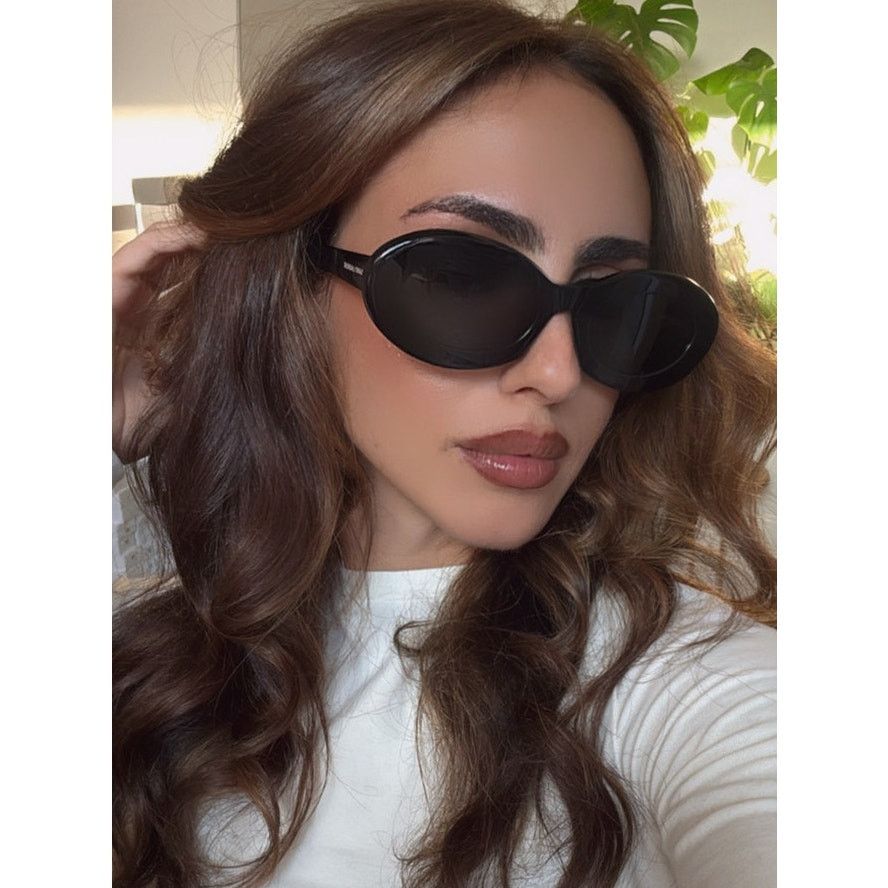 Saint Laurent Paris NEW Saint Laurent SL594 Oval Sunglasses in Black Size ONE SIZE - 1 Thumbnail