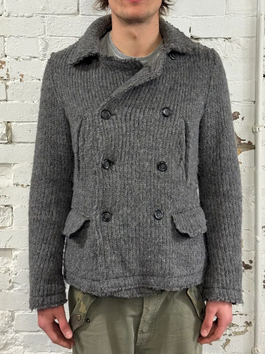 Dolce & Gabbana 2000s Dolce & Gabbana Grey Wool Buttoned Peacoat Jacket Size US M / EU 48-50 / 2 - 2 Thumbnail