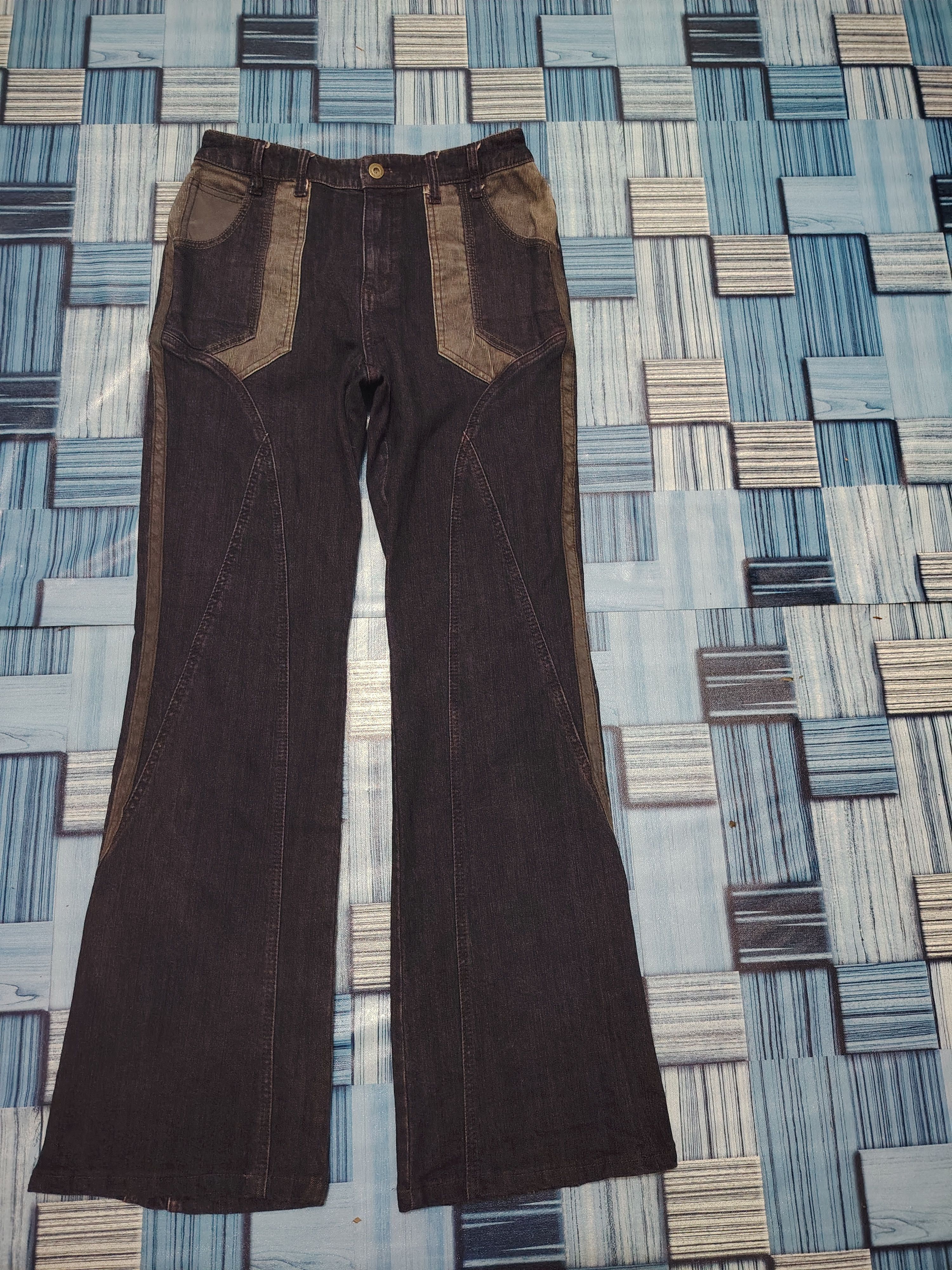 If Six Was Nine Rare Comme ca Comme ci side leather line flared pants Size US 28 / EU 44 - 3 Thumbnail