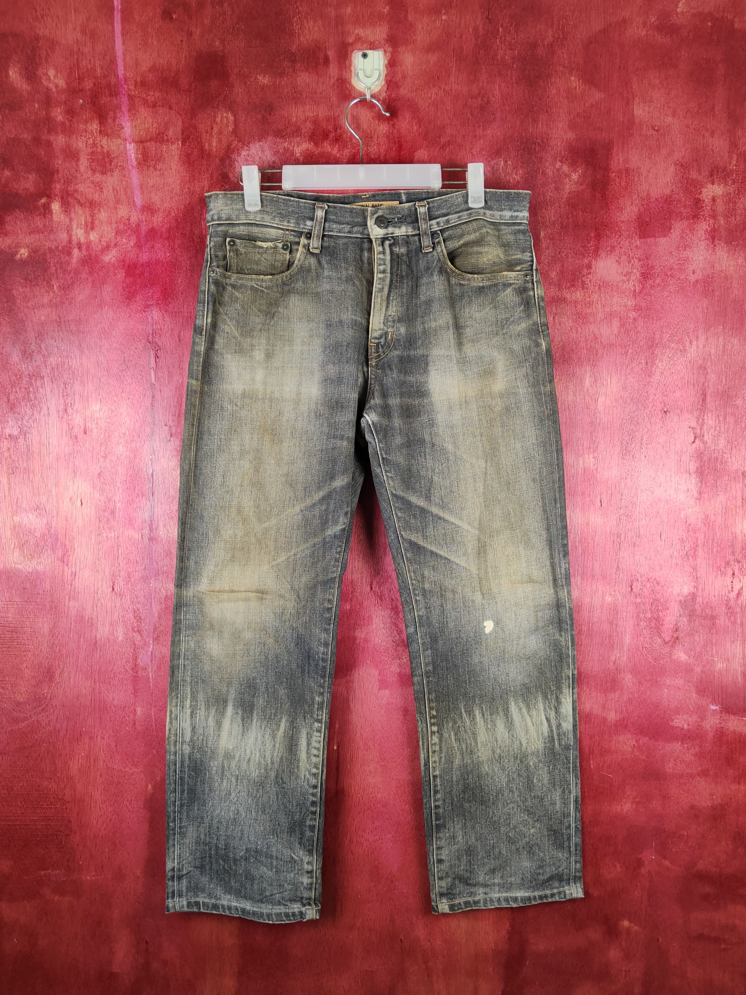 Japanese Brand DL Uniqlo Black Faded Distressed Ripped Jeans #S1627 Size US 31 - 1 Thumbnail