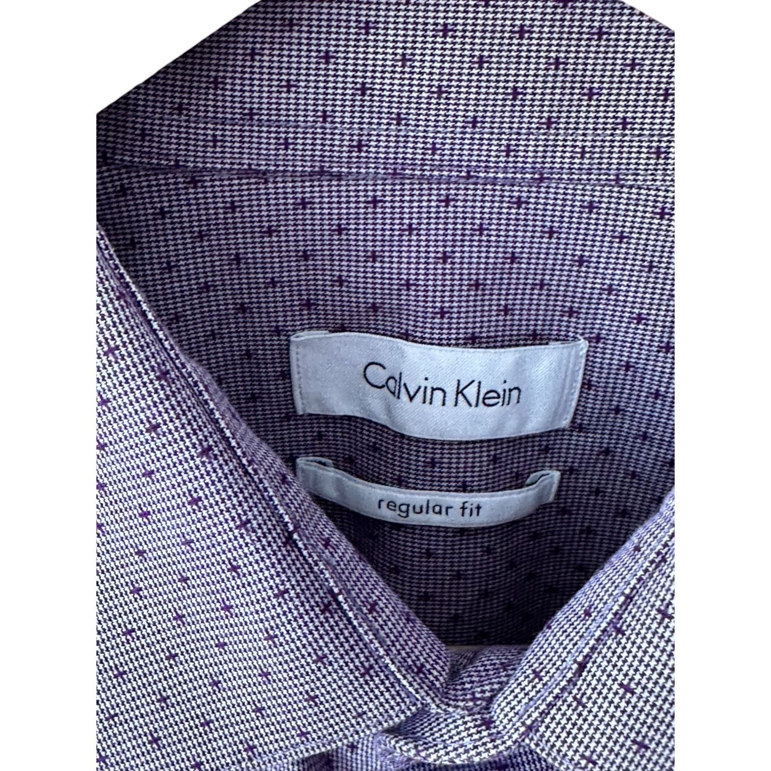 Calvin Klein Calvin Klein Purple Dot Regular Fit Shirt Men's XL 17 34/35 Size US XL / EU 56 / 4 - 5 Thumbnail
