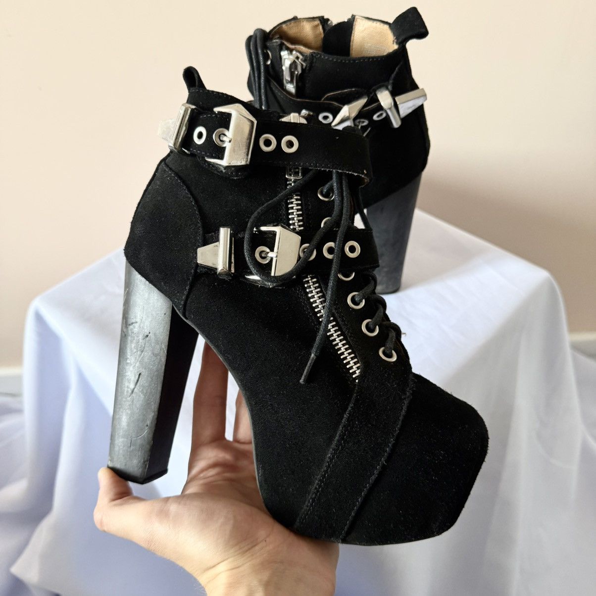 Jeffrey Campbell Punk Jeffrey Campbell Straps High Heels Boots Office Style Size US 6 / IT 36 - 4 Thumbnail