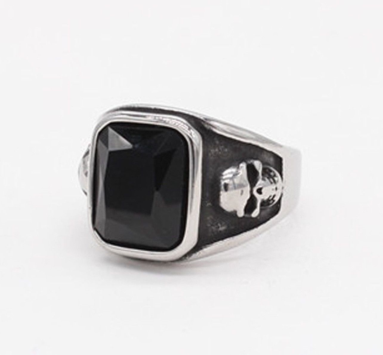 Jewelry Retro Personality Black Stone Ring Size ONE SIZE - 4 Thumbnail