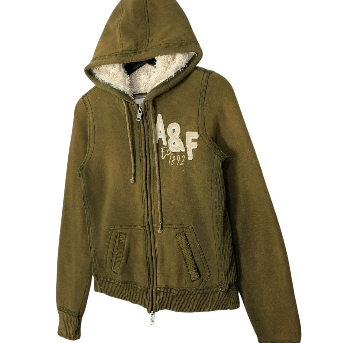 Abercrombie & Fitch Vintage Abercrombie & Fitch New York Jacket Hoodie Faux Fur Size US S / EU 44-46 / 1 - 3 Thumbnail