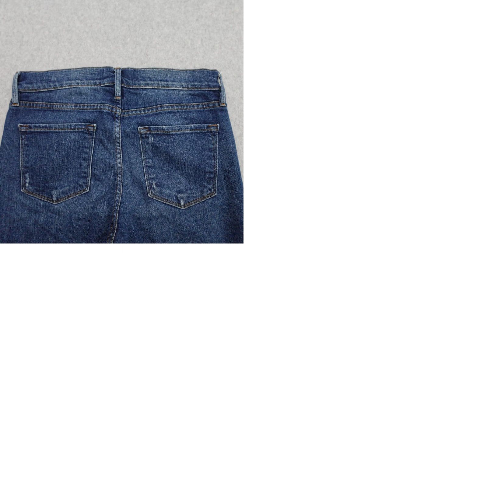 Frame FRAME Jeans Womens 25x28 Blue Medium Wash Distressed Denim Skinny Shirt/Jeans (Adult Women) Size 42" / US 20 - 10 Thumbnail