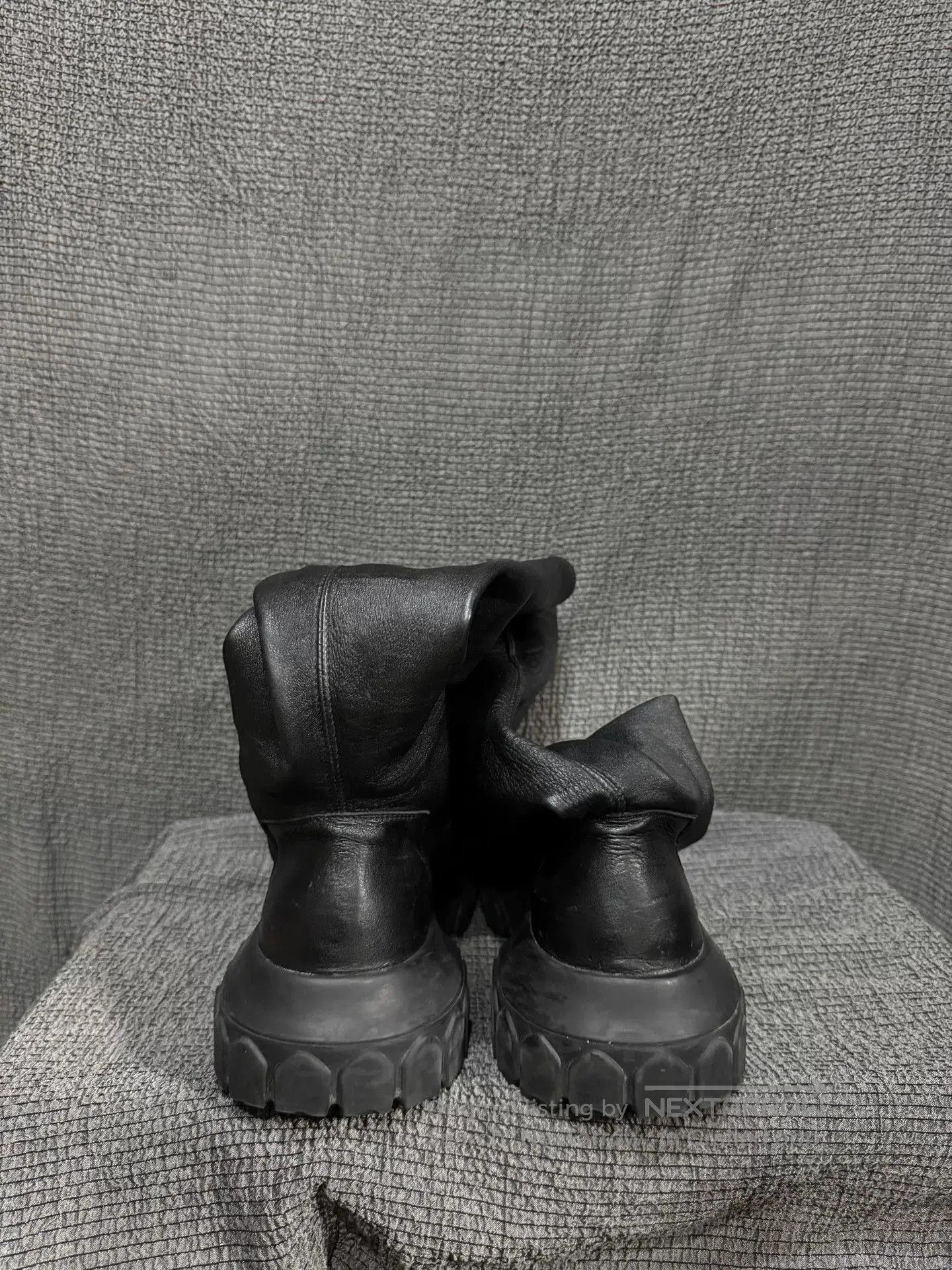 Rick Owens black leather tank sole boots by Rick Owens. Size US 7.5 / EU 40-41 - 6 Thumbnail