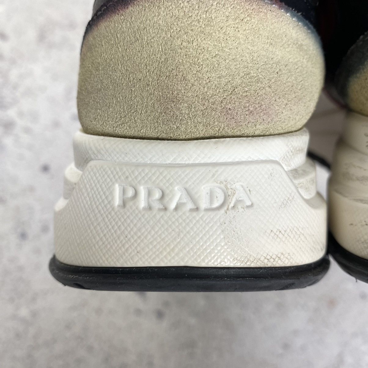 Authentic Prada Prax 01 White Leather Shoes 1E887L Sneakers