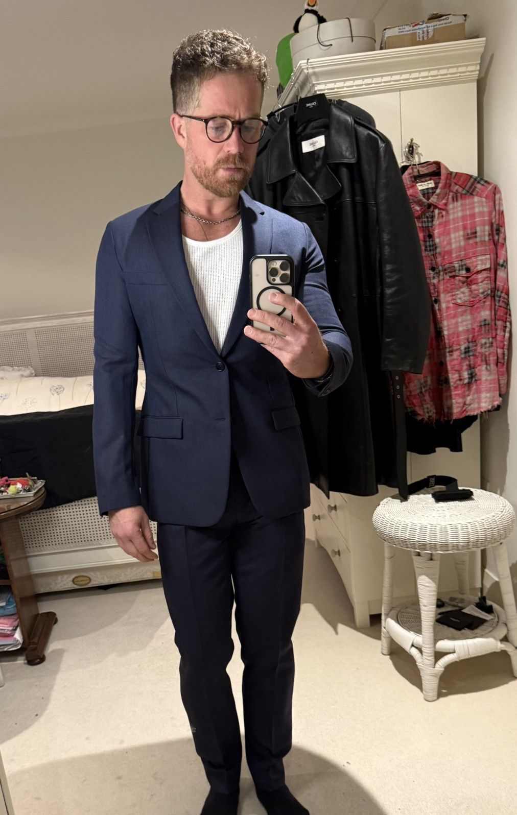 Dior Grail Dior KVA blue notch lapel unstructured blue suit 48 Size 38R - 5 Thumbnail