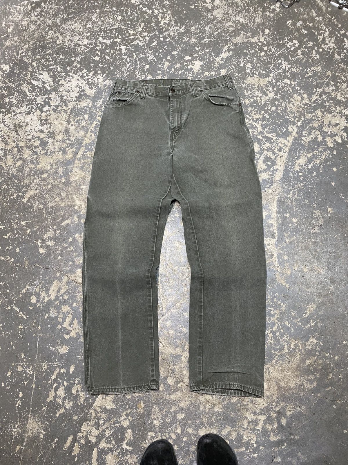 Carhartt × Dickies × Vintage Vintage Dickies Green Faded Carpenter Baggy Fit Pants Size US 36 / EU 52 - 3 Thumbnail