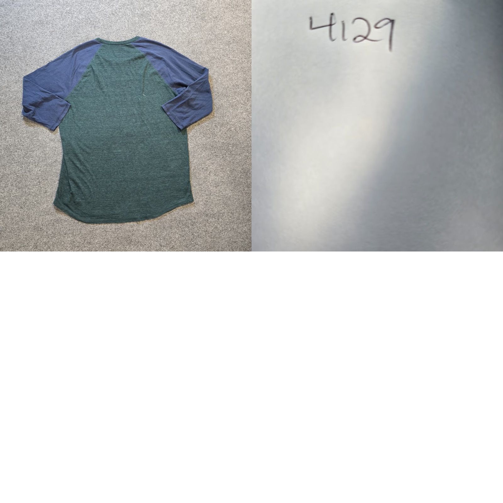 Vintage Public Opinion Top Mens Size Large Baseball Raglan T-Shirt Blue Green Cap Sleeve Casual Capsule Regular Knit Cotton Lightweight Summer Spring Fall Size US L / EU 52-54 / 3 - 8 Thumbnail