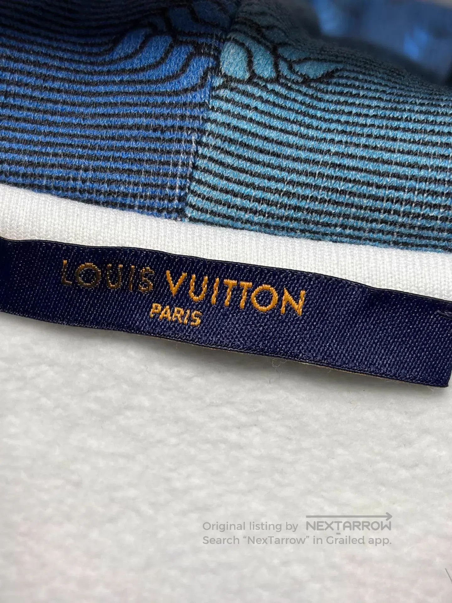 Louis Vuitton Blue Patterned Hoodie with Hood and Front Pocket. Size US M / EU 48-50 / 2 - 2 Thumbnail