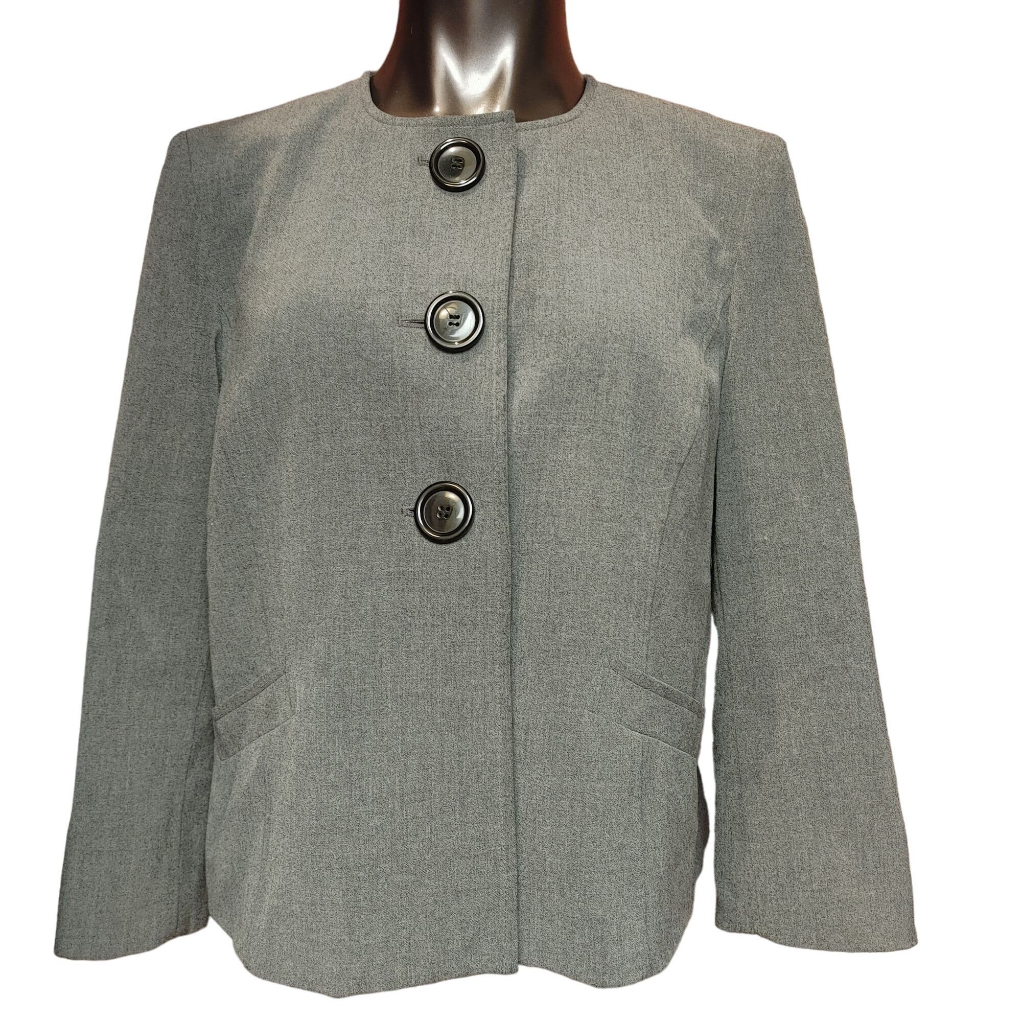 Other Jones & Co. Women's Gray Button Down Long sleeve Blazer 12 Size XL / US 12-14 / IT 48-50 - 1 Thumbnail