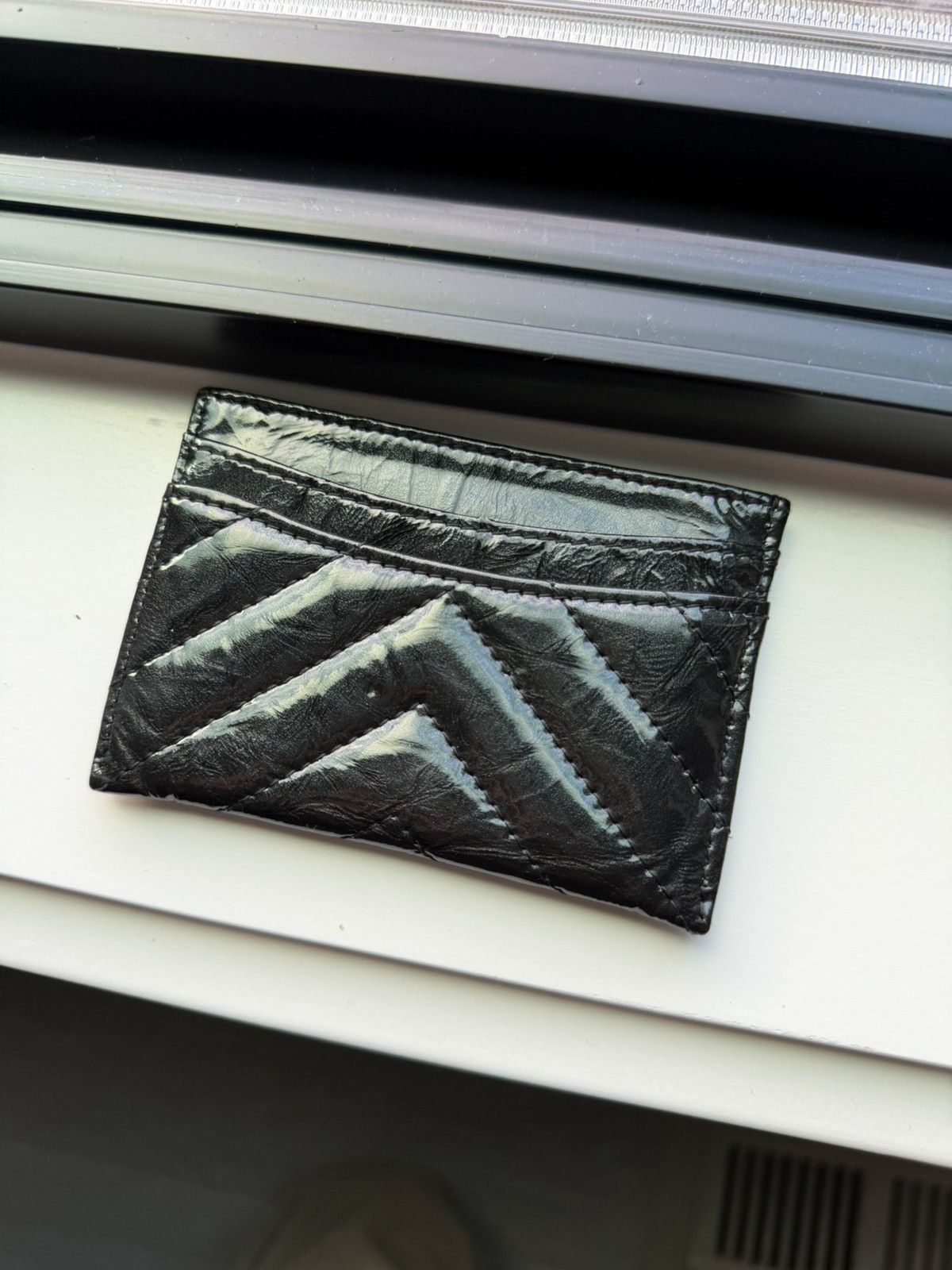 Chanel Chanel Patent Black Cardholder Size ONE SIZE - 18 Thumbnail