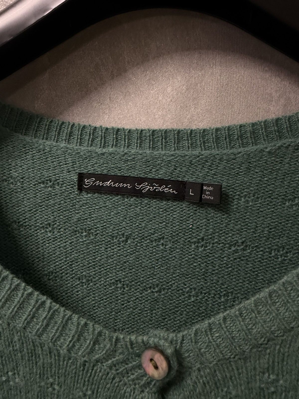 Gudrun Sjoden Gudrun Sjoden Green Wool Cardigan Sweater Size L Size L / US 10 / IT 46 - 10 Thumbnail
