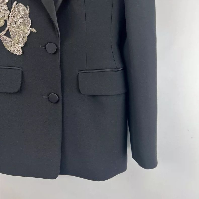 Alexander McQueen Alexander McQUEEN Black rhinestone heavy industry embroider Size XS / US 0-2 / IT 36-38 - 5 Thumbnail
