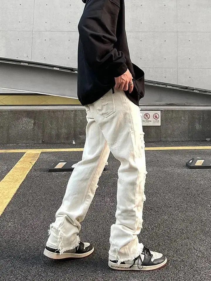 Japanese Brand Punk Street Clothing Broken Hole Jeans Size US 32 / EU 48 - 4 Thumbnail