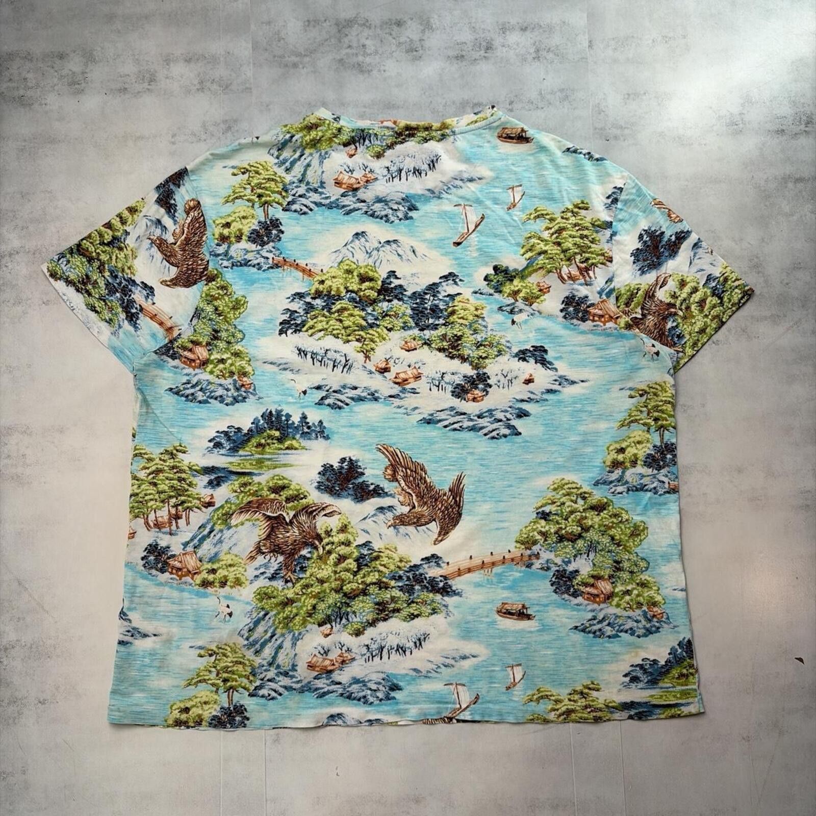 Polo Ralph Lauren Y2K Polo Ralph Lauren Japanese Seascape Pocket T-Shirt Size US XL / EU 56 / 4 - 7 Thumbnail