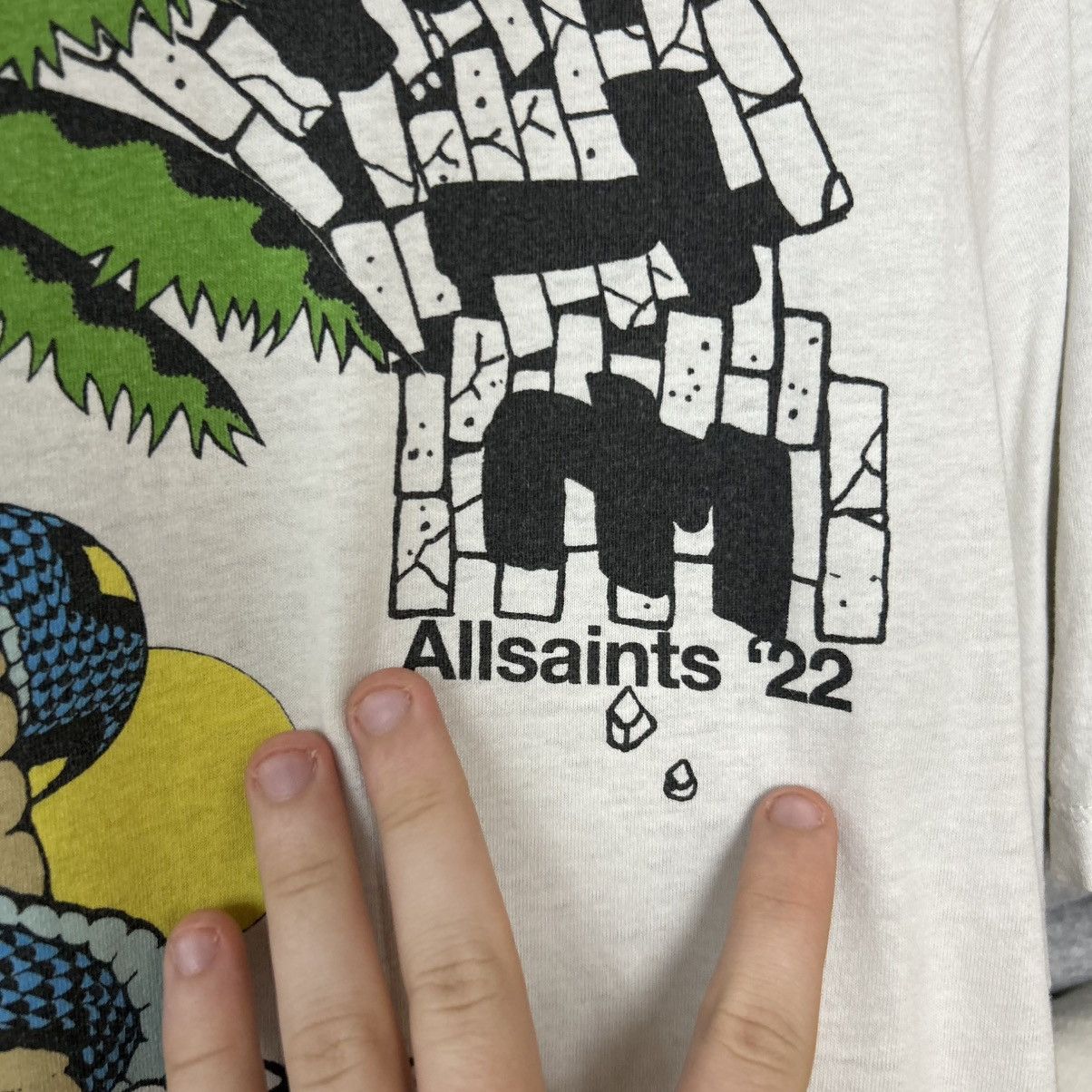 Allsaints Mens Allsaints Big logo streetwear designer tee size M Size US M / EU 48-50 / 2 - 4 Thumbnail