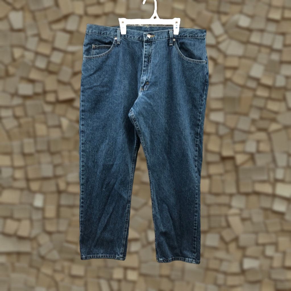 Wrangler Wrangler Jeans 40x30 Mens Mid Rise Straight Leg Dark Wash Blue Denim Straight Mens 40 Jeans Wrangler Size US 40 / EU 56 - 1 Thumbnail