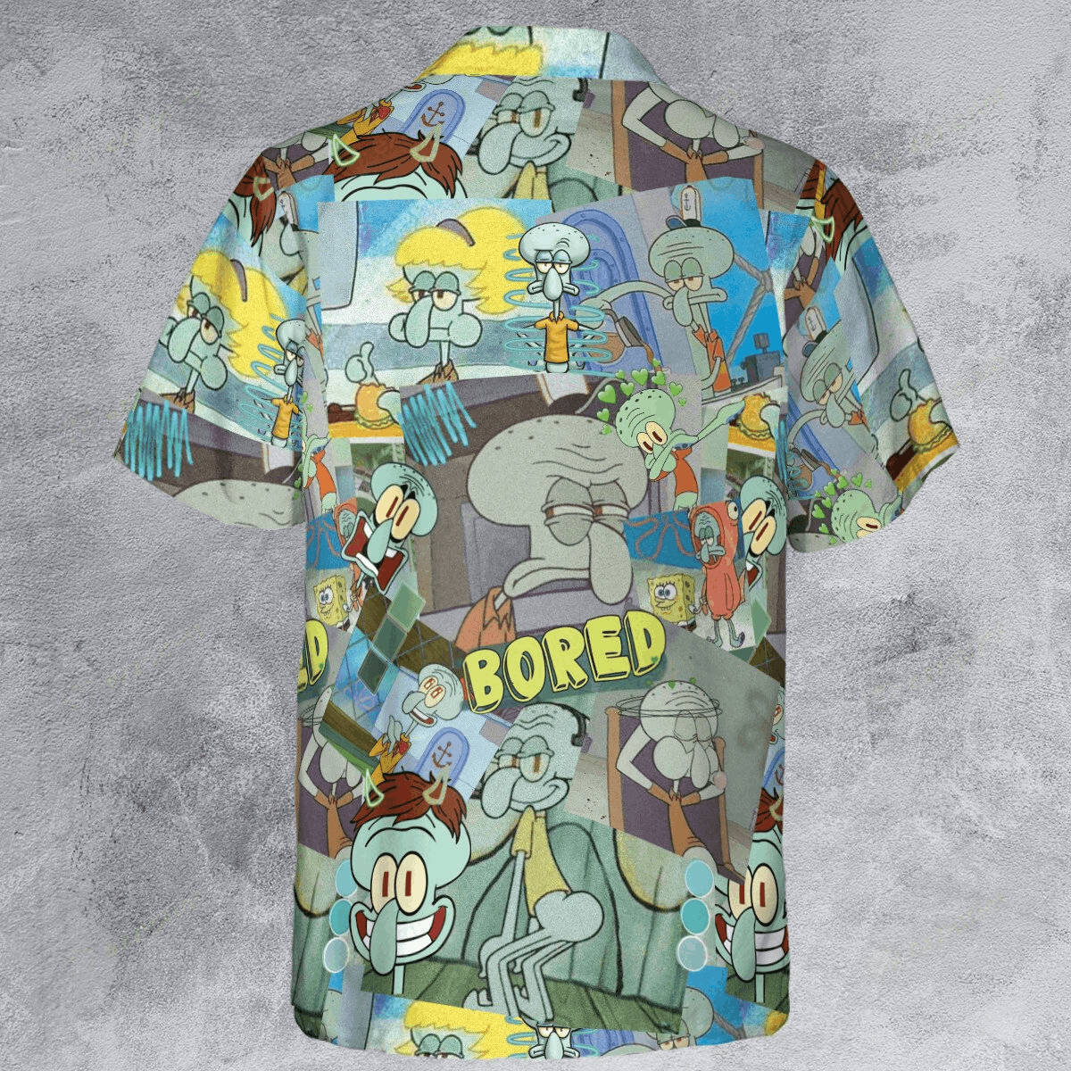 The Unbranded Brand Bored Squidward Button Down Shirt – Spongebob Meme Shirt Size US S / EU 44-46 / 1 - 3 Thumbnail