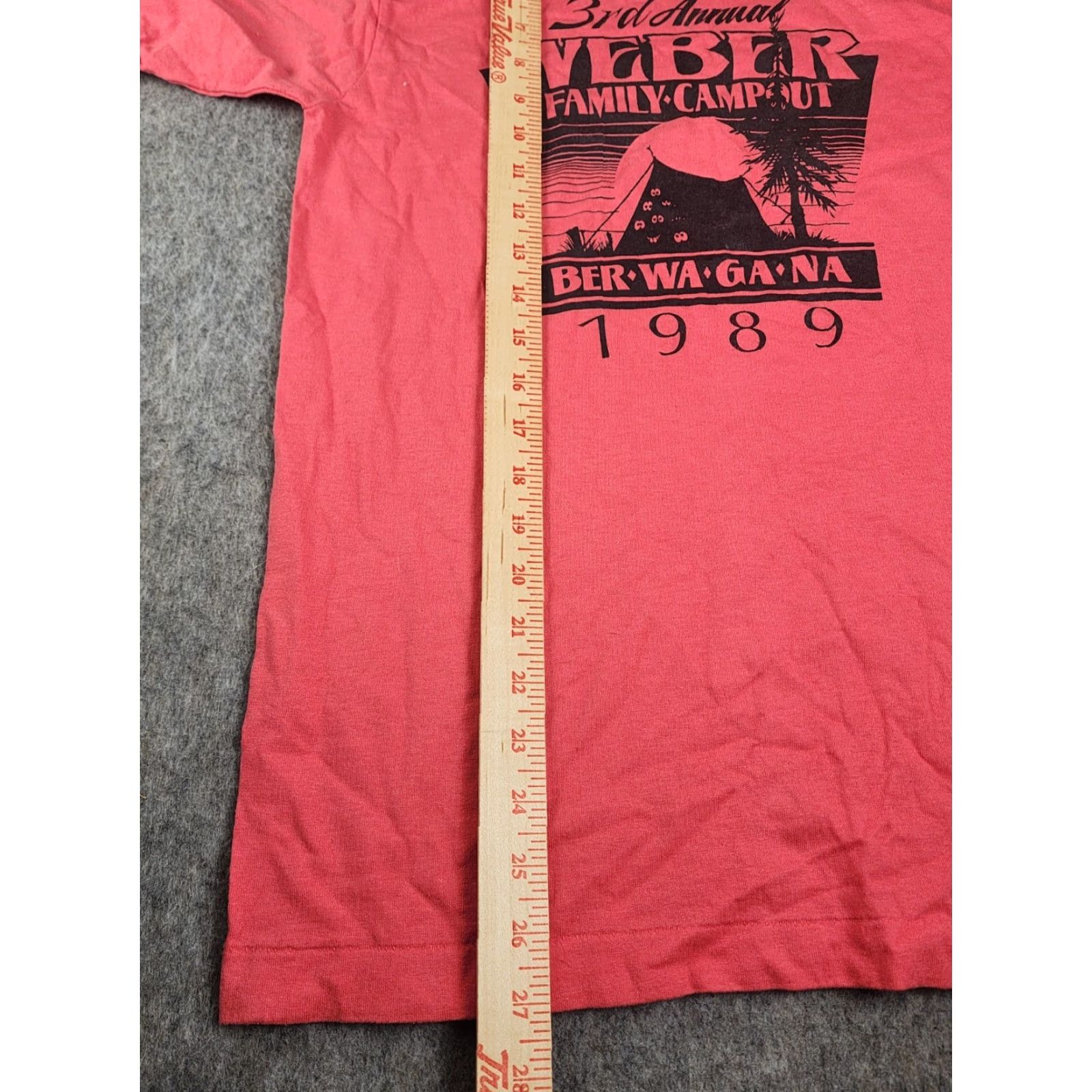 Vintage VINTAGE Weber Family Campout Shirt 1989 M Red Single Stitch Dad Screen Stars T-Shirt Mens Boys? Size US M / EU 48-50 / 2 - 6 Thumbnail